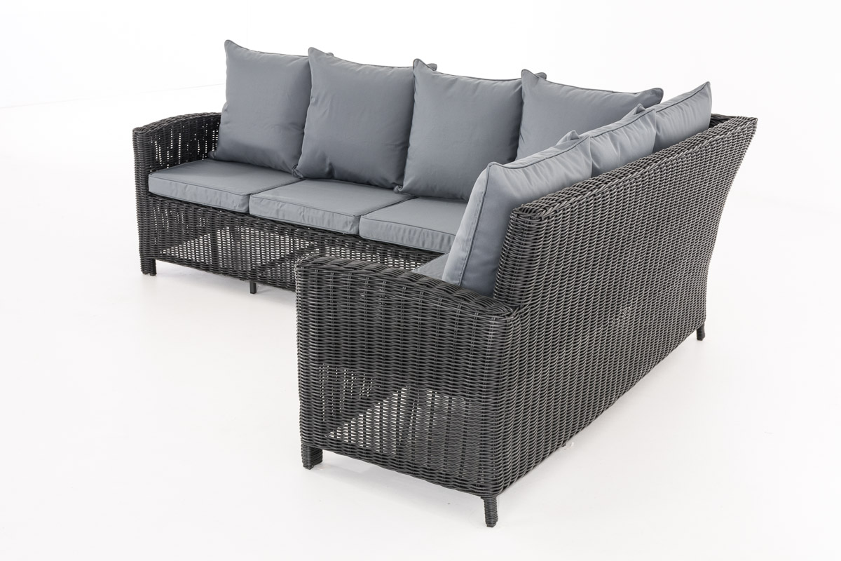 Rundrattan L Garnitur Minari 5mm schwarz eisengrau