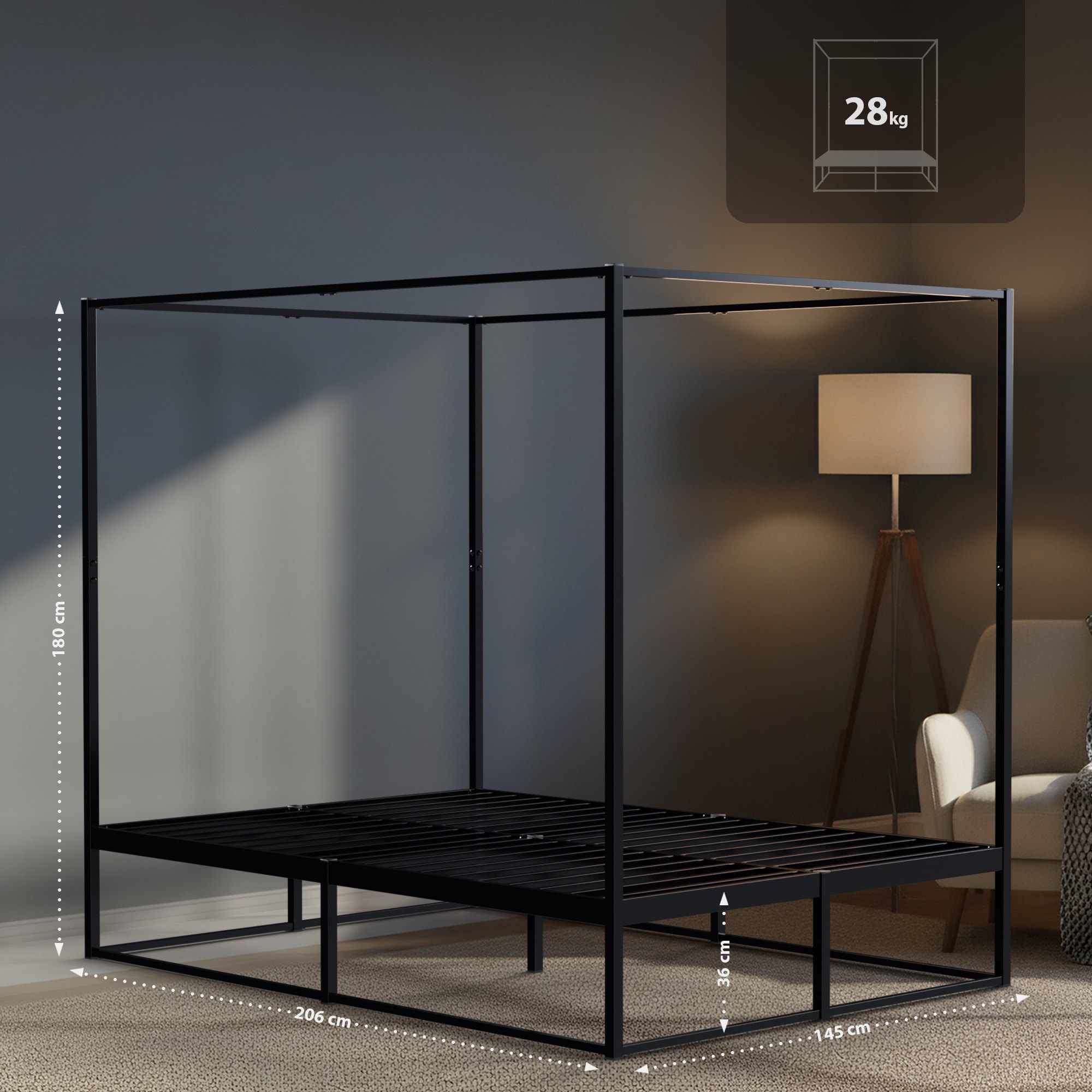 Himmelbett Batoni 140 x 200 cm