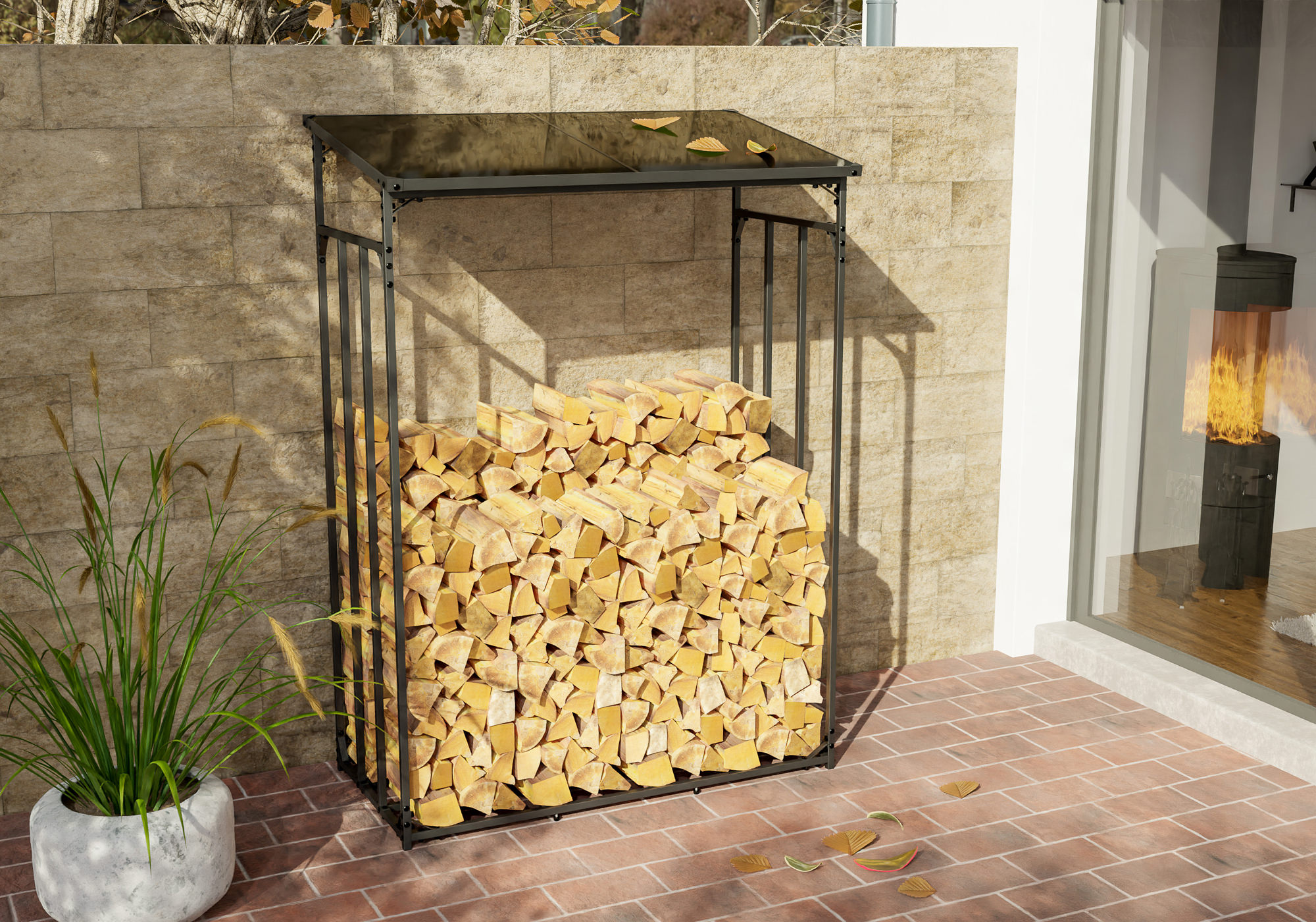 Kaminholzunterstand Ruston Aluminium L