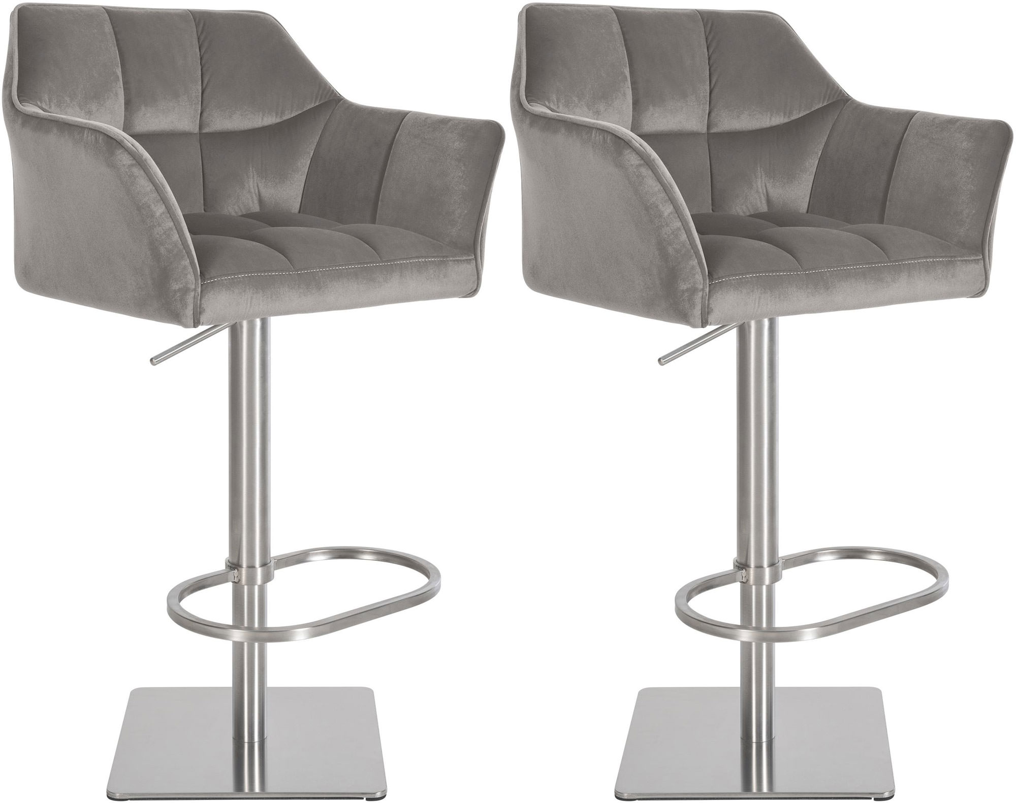 2er Set Barhocker Damaso Samtbezug
