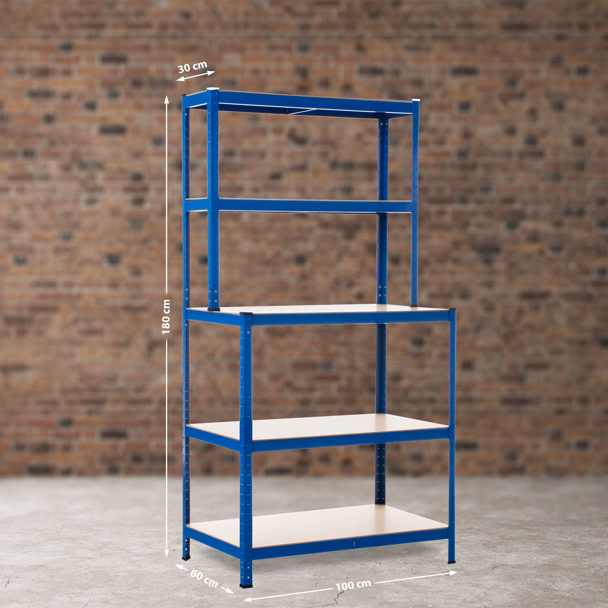 Steckregal mit Werkbank blau