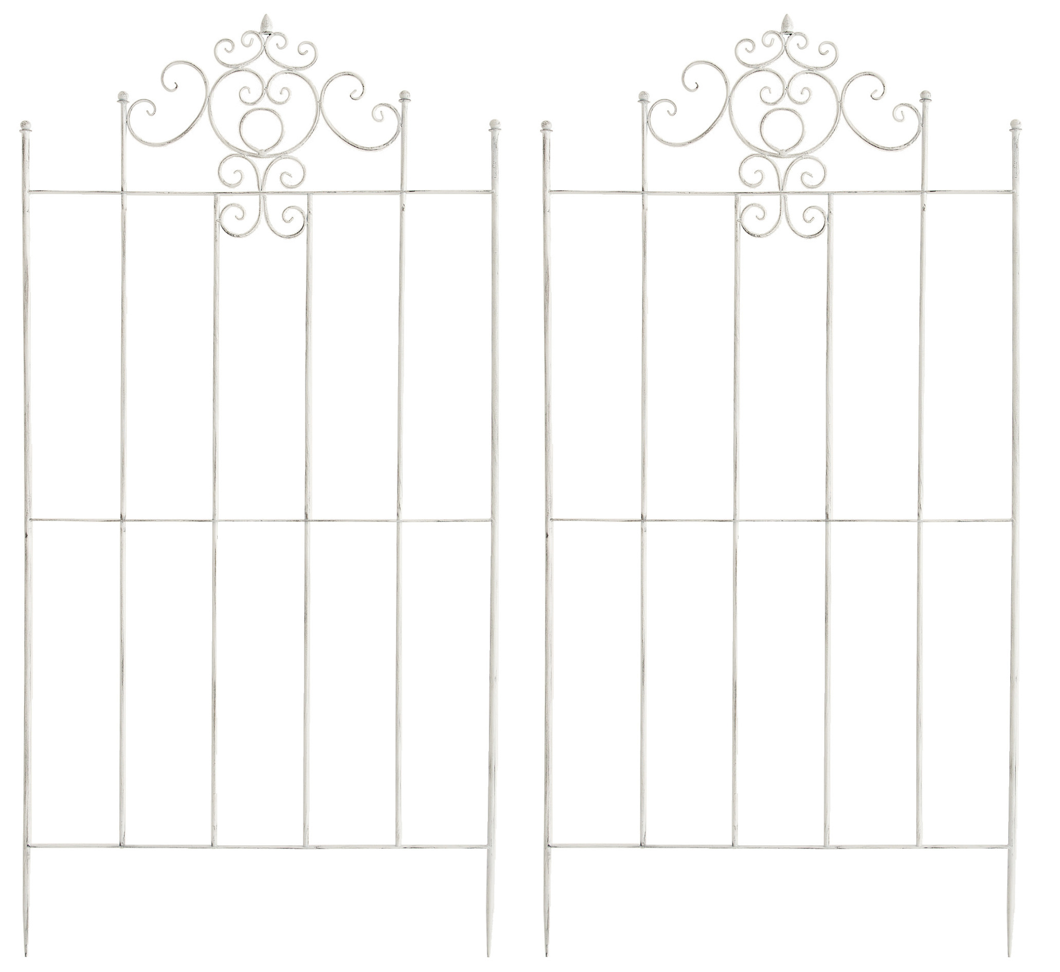 2er Set Rankgitter Paula 170 x 86 cm antik weiß