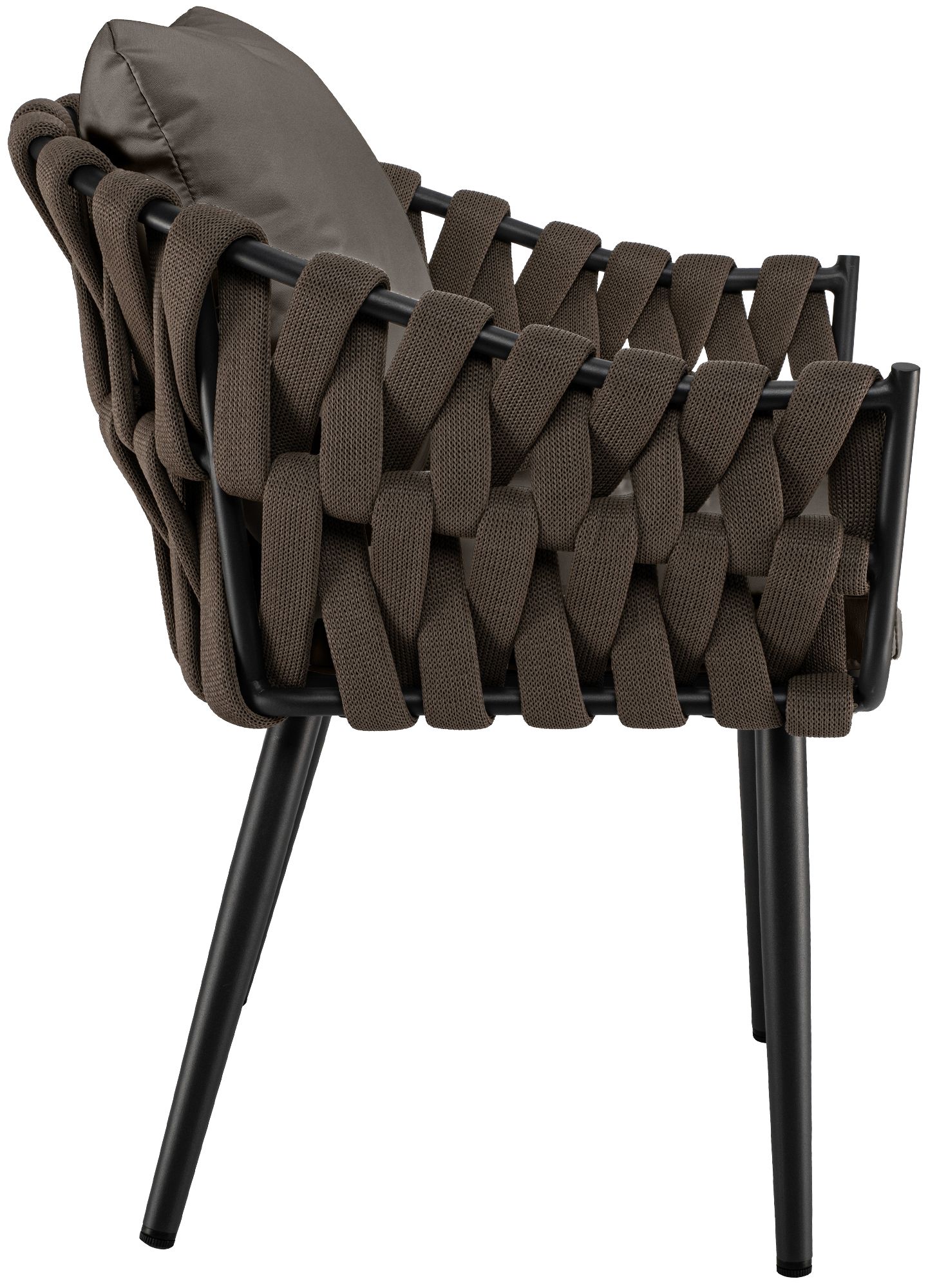 Gartensessel Naxos Taupe mit Sitzkissen grau