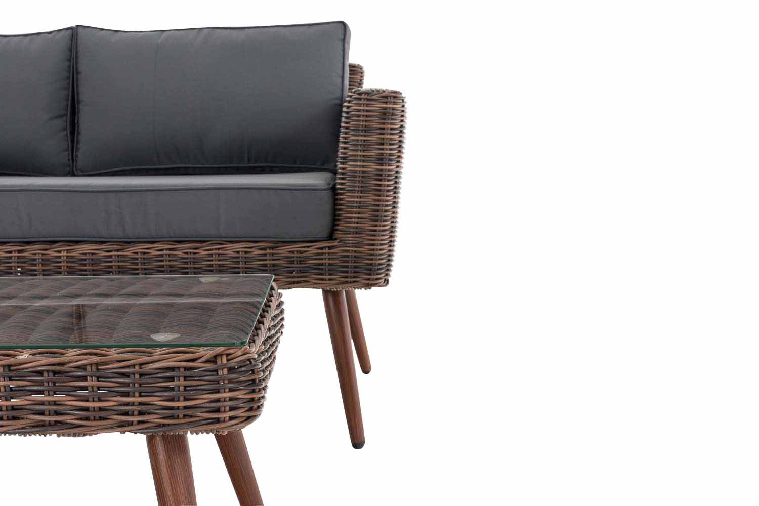 Loungeset Kiruna 5mm Braun-meliert eisengrau 40 cm (Dunkelbraun)