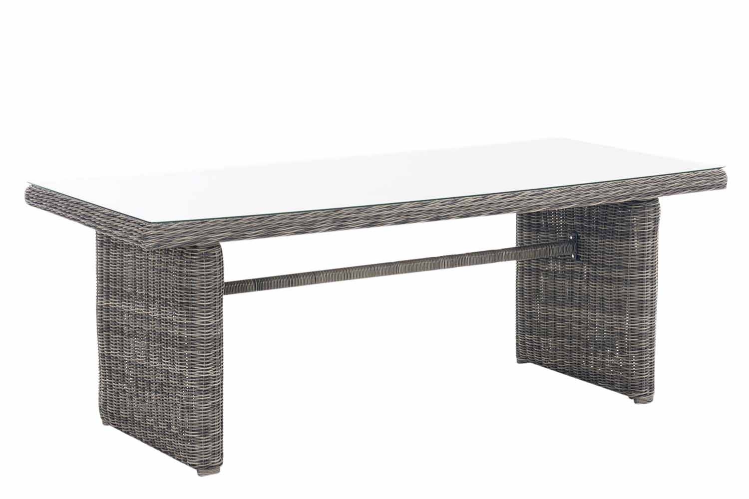 Polyrattan Tisch Fontana XL 200 x 90 cm grau-meliert