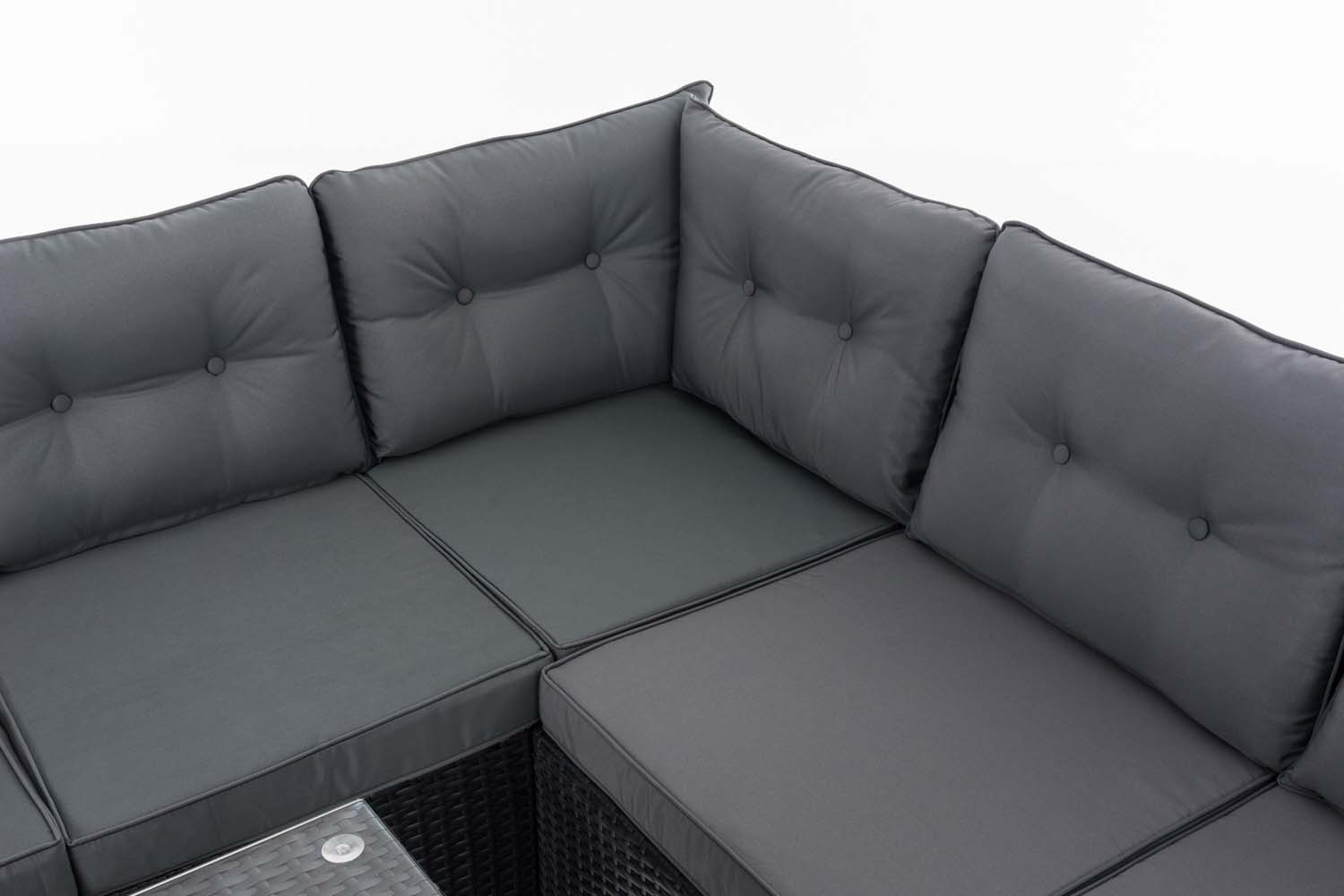 Polyrattan Gartengarnitur Sierra schwarz eisengrau