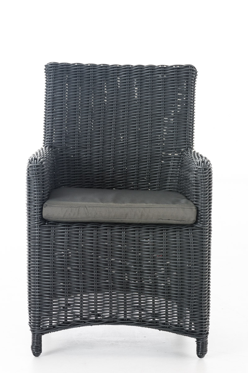 Polyrattan Gartenstuhl Fontana 5mm schwarz anthrazit