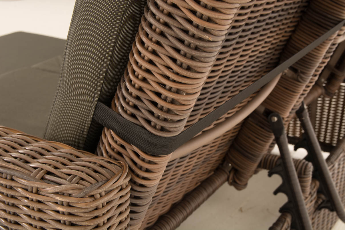 Polyrattan Sofa Ancona 5mm braun-meliert anthrazit