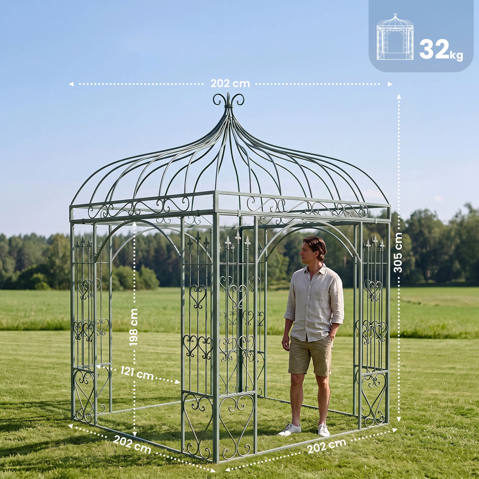 Rosenpavillon Manja antik-grün