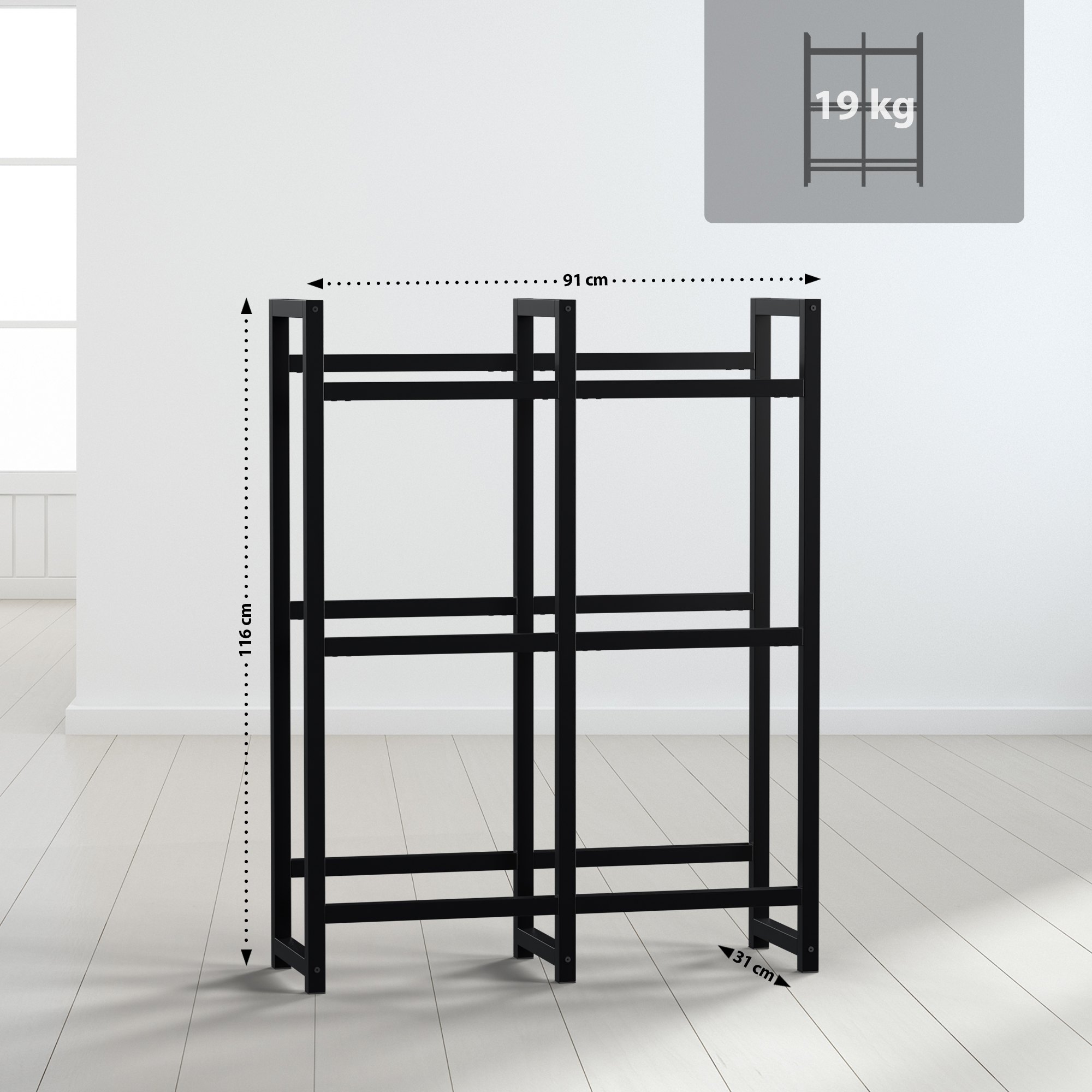 Getränkekistenständer Stack schwarz 116x91x31 cm