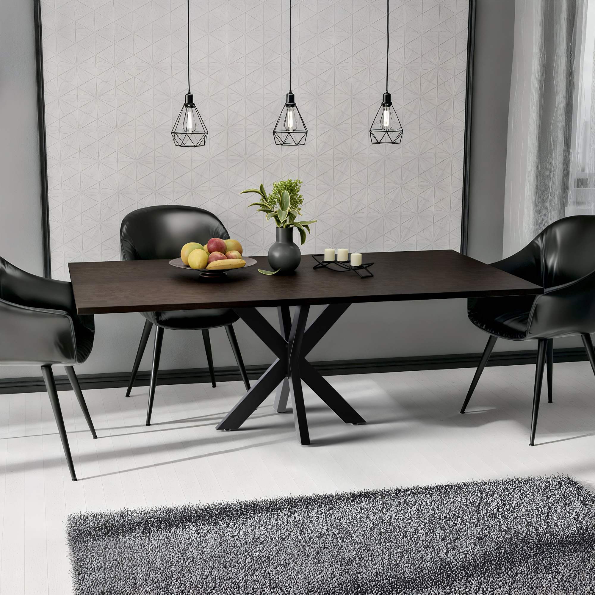 Tischbeine Biloxi schwarz 85x85 cm