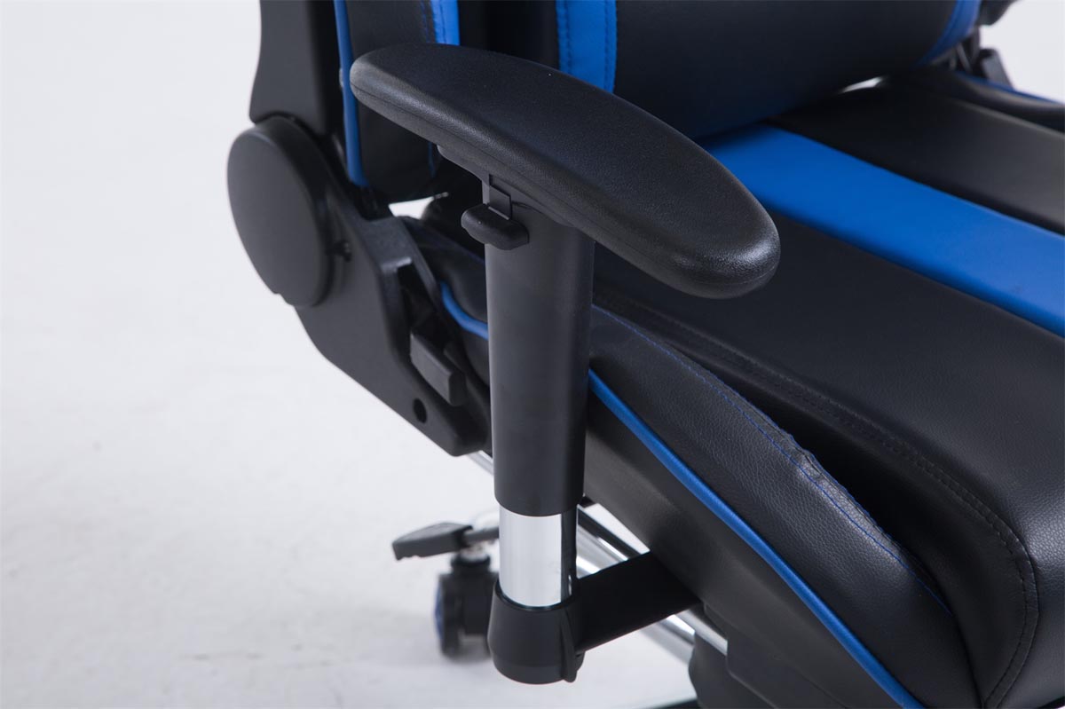 Gaming Bürostuhl Limit Kunstleder mit/ohne Fußablage schwarz/blau mit Fußablage