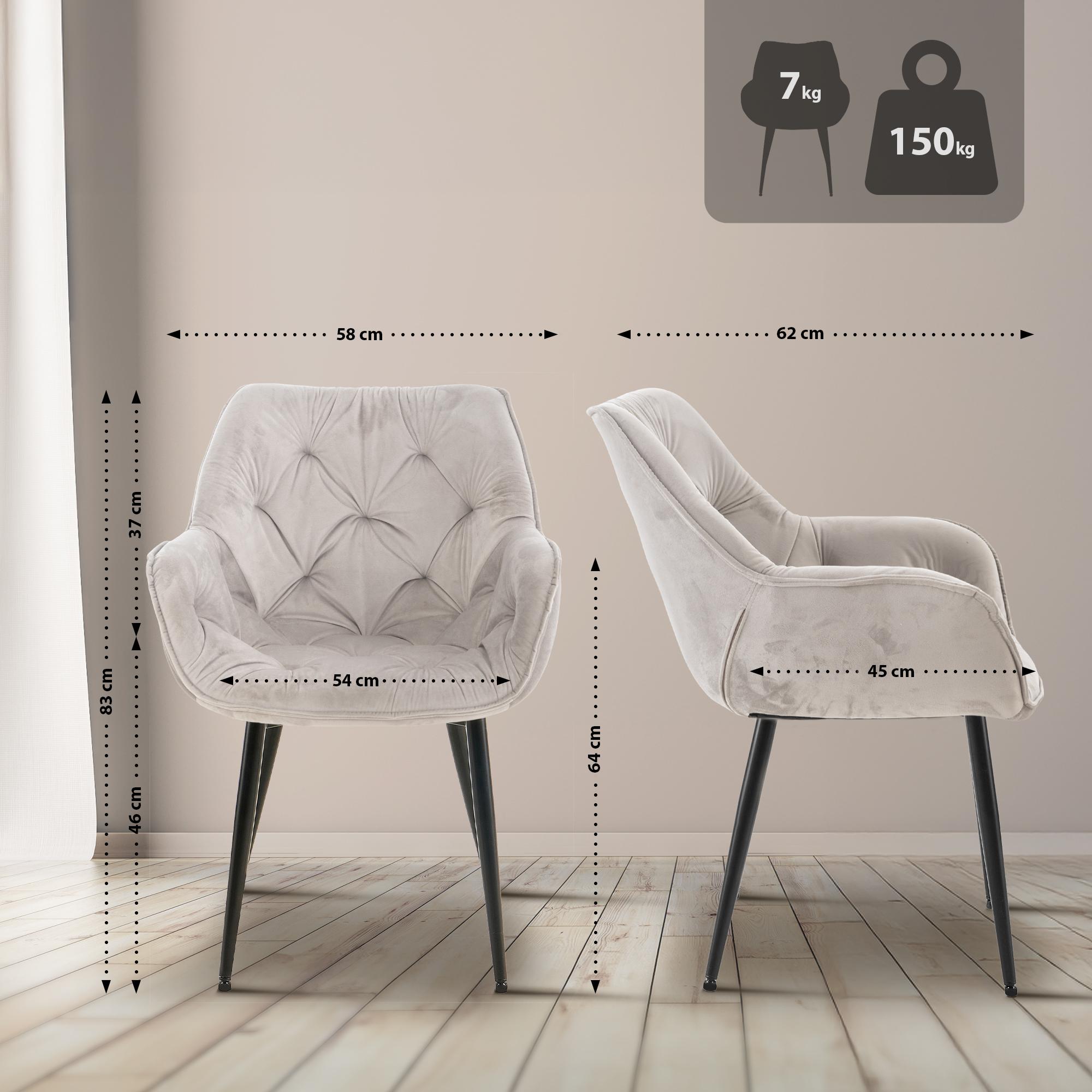 4er Set Stuhl Tanna Samt