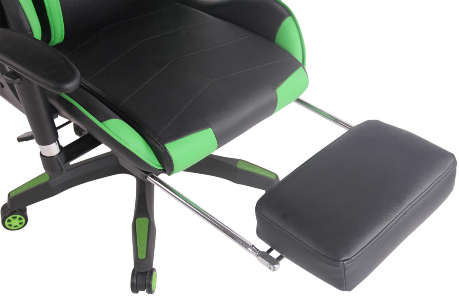 Gaming Bürostuhl Turbo XL mit Fußablage schwarz/grün Kunstleder