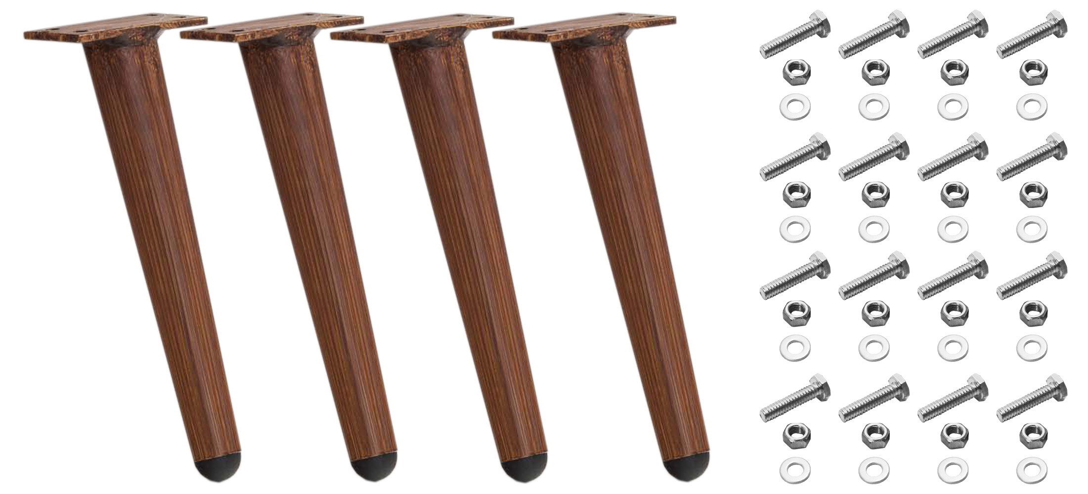 4er Set Möbelfüße dunkelbraun 21 cm