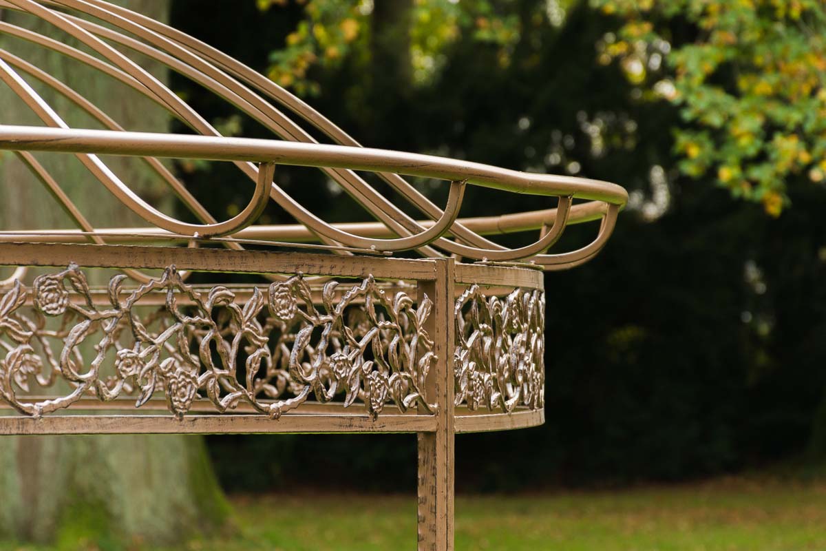 Luxus Pavillon Romantik V2 rund 350 cm antik braun