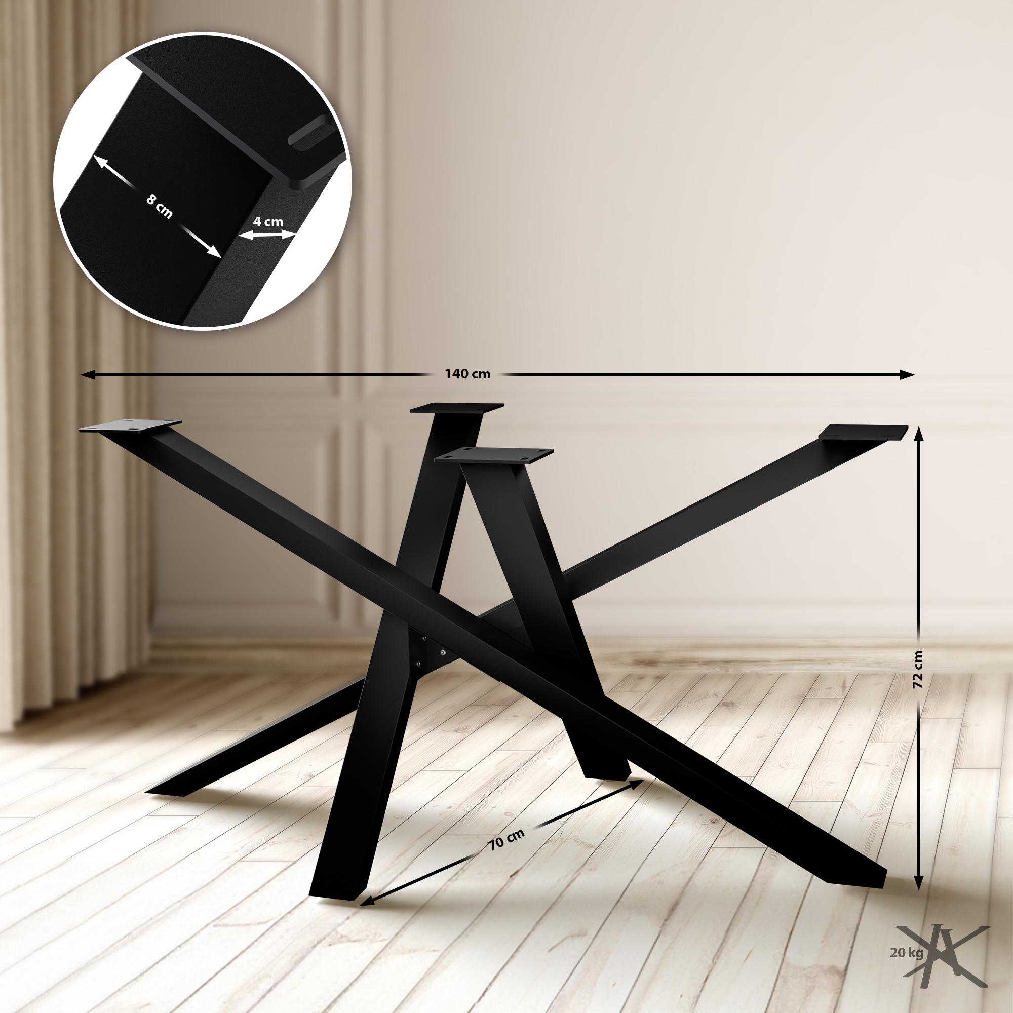 Tischbeine Finney schwarz 140x70x72 cm