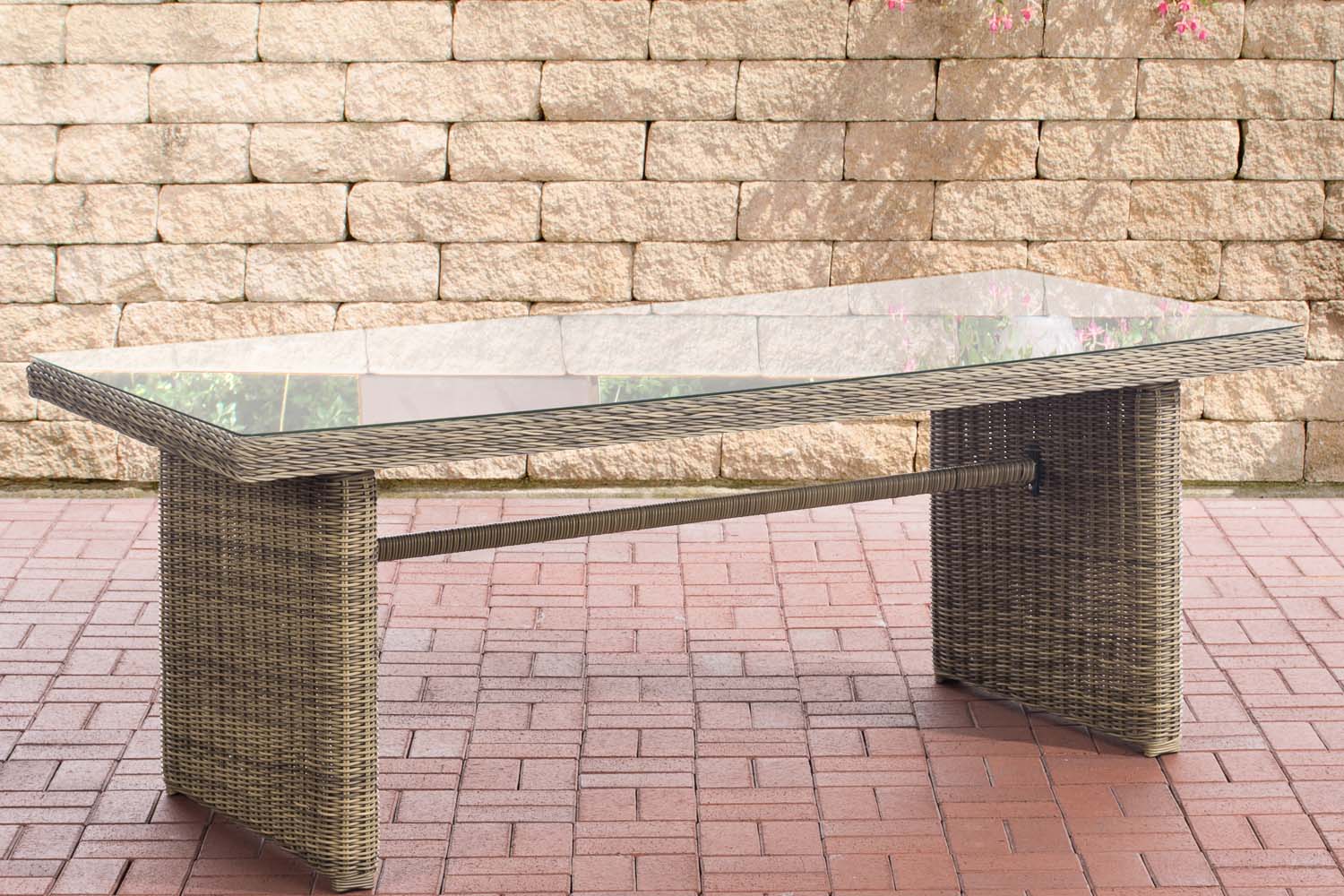 Polyrattan Tisch Fontana XL 200 x 90 cm natura