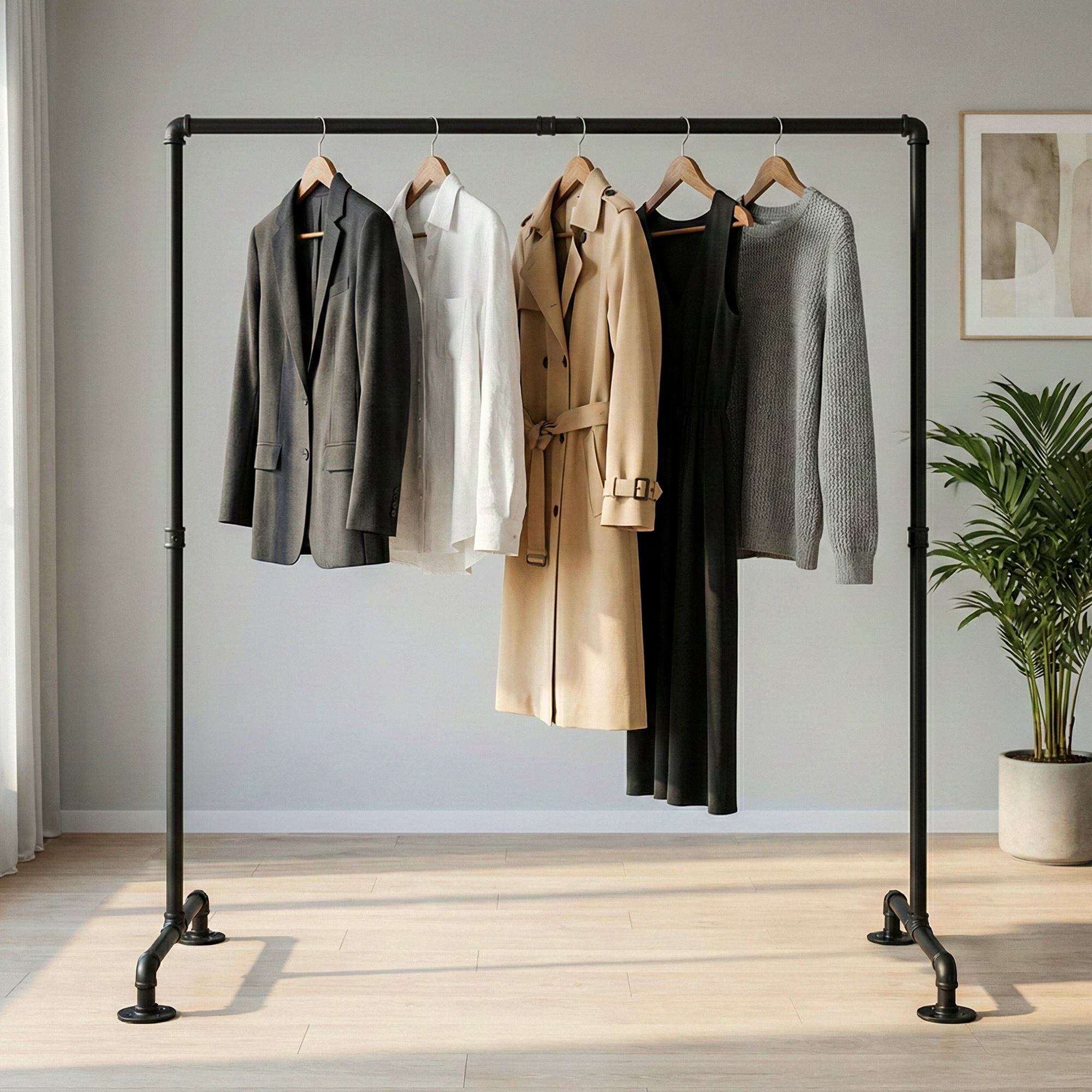 Kleiderständer Jersey schwarz 150 cm