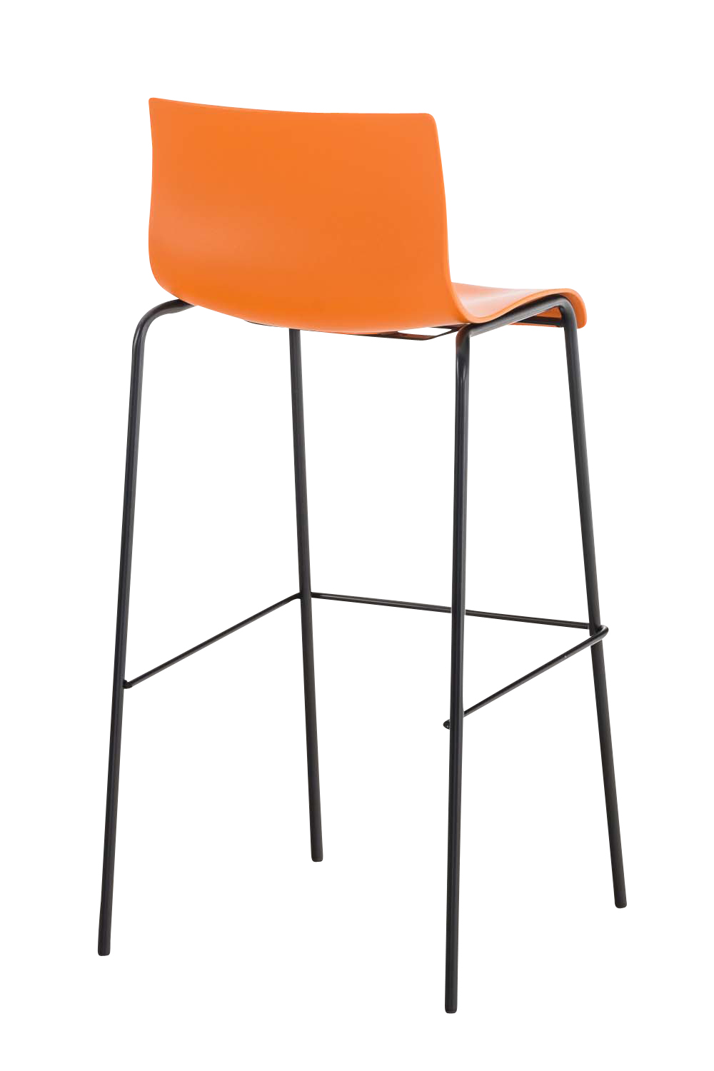 Barhocker Hoover Kunststoff 4-Fuß Gestell orange schwarz