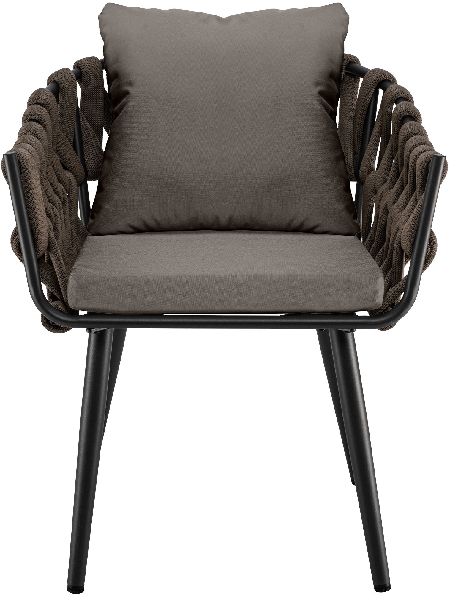 Gartensessel Naxos Taupe mit Sitzkissen grau