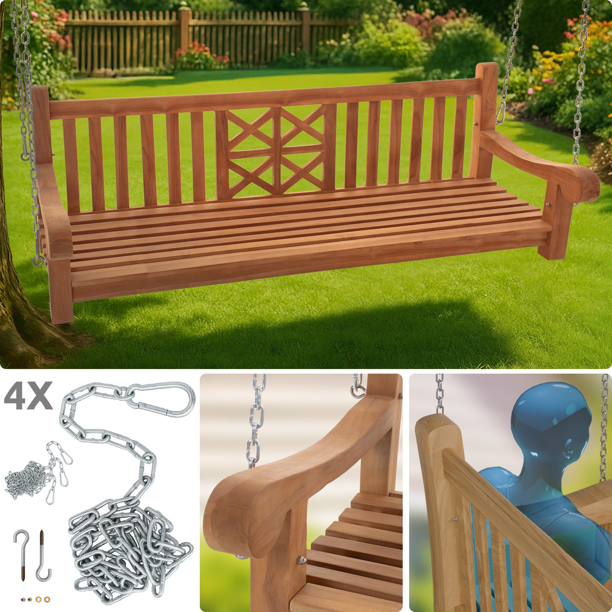 Schaukelbank Farm teak 180 cm