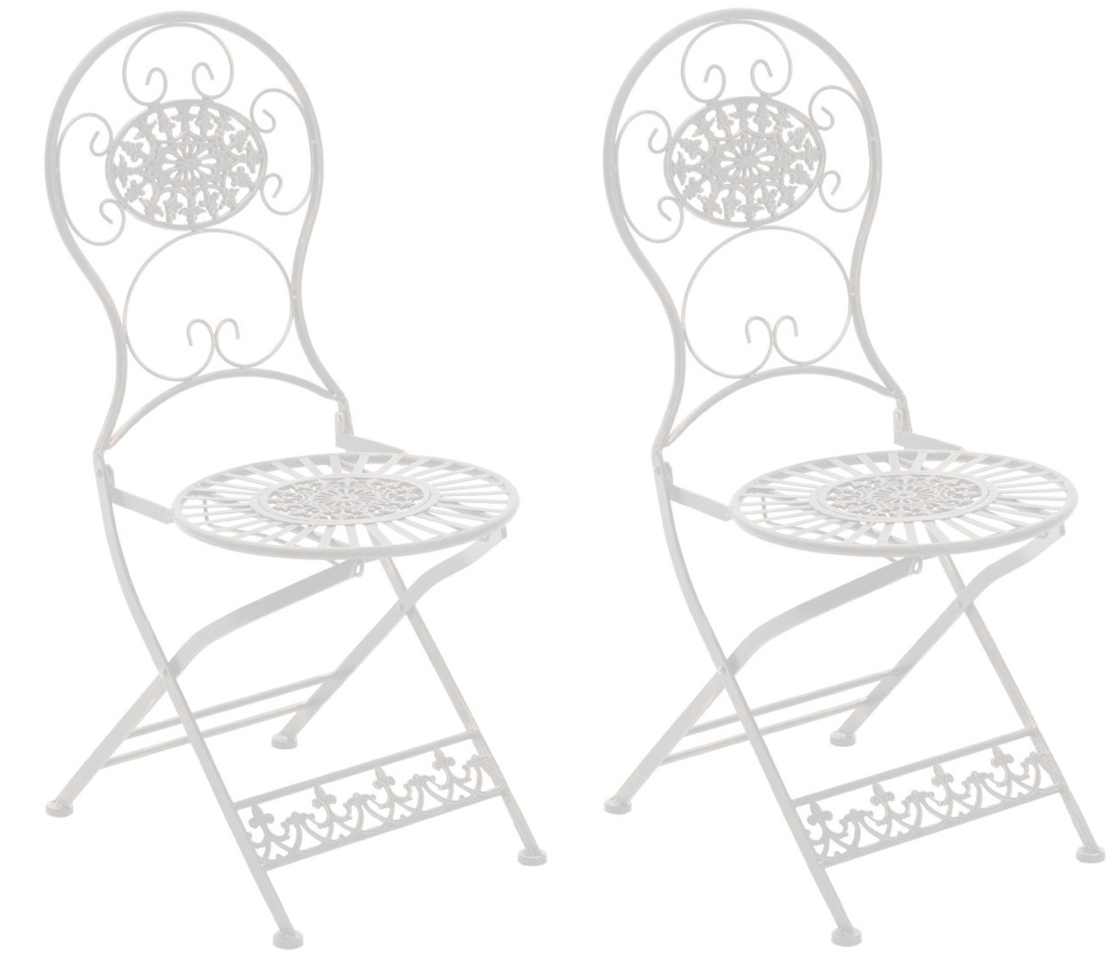 2er Set Eisen Klappstühle Mani weiß