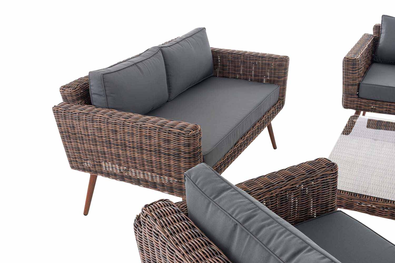Loungeset Kiruna 5mm Braun-meliert eisengrau 40 cm (Dunkelbraun)