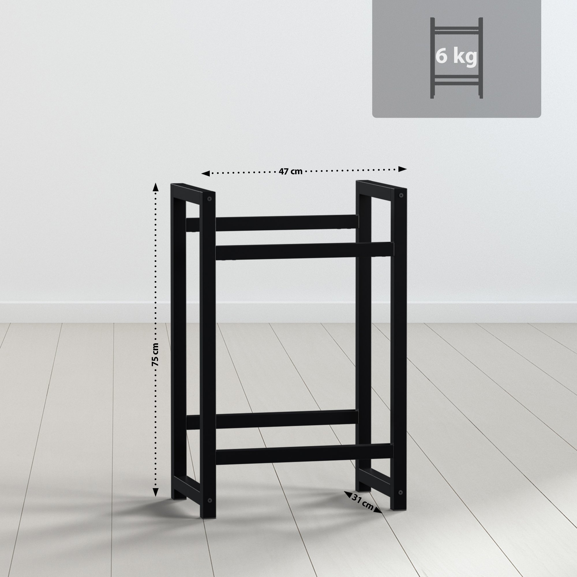 Getränkekistenständer Stack schwarz 75x47x31 cm