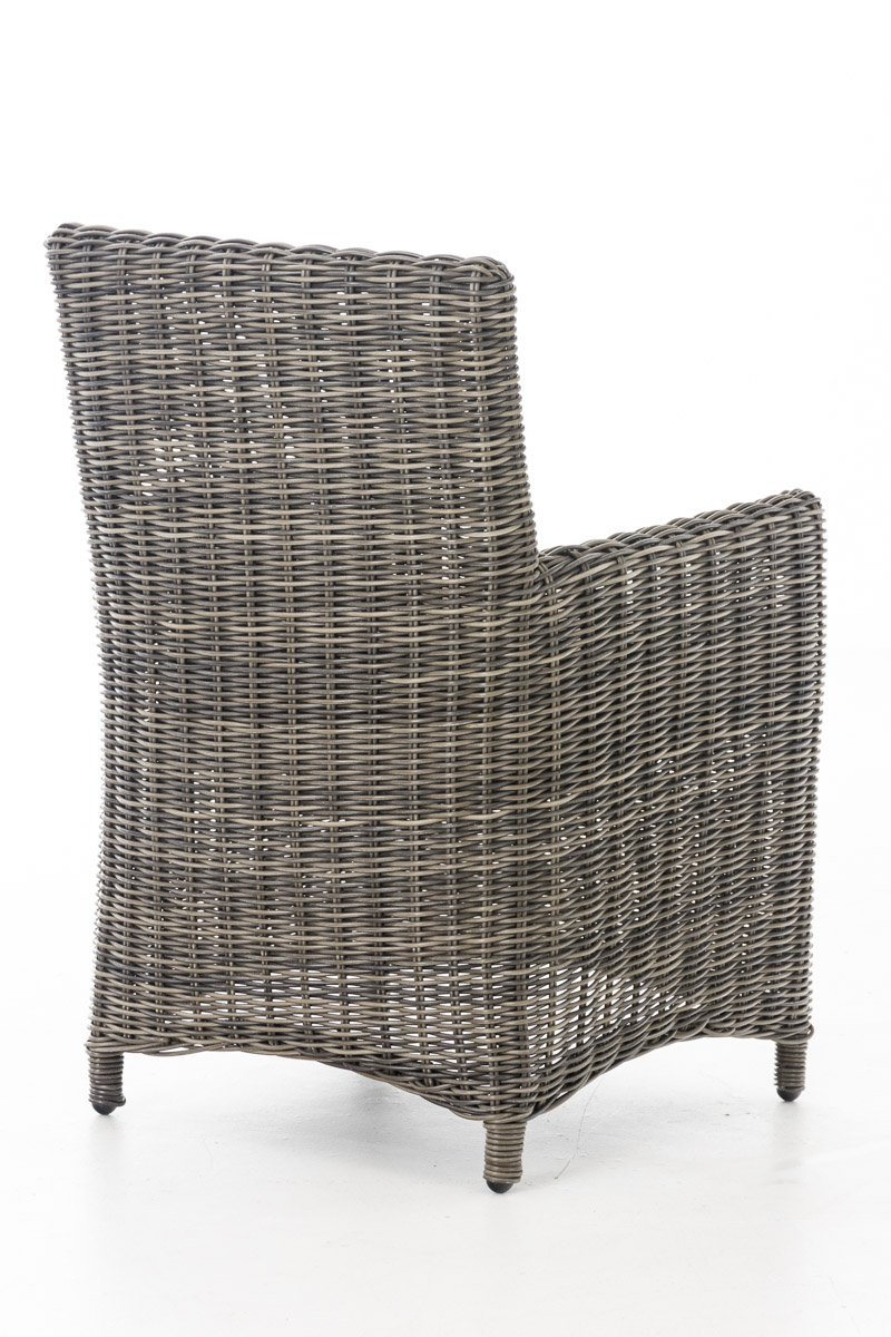 Polyrattan Gartenstuhl Fontana 5mm grau-meliert rubinrot