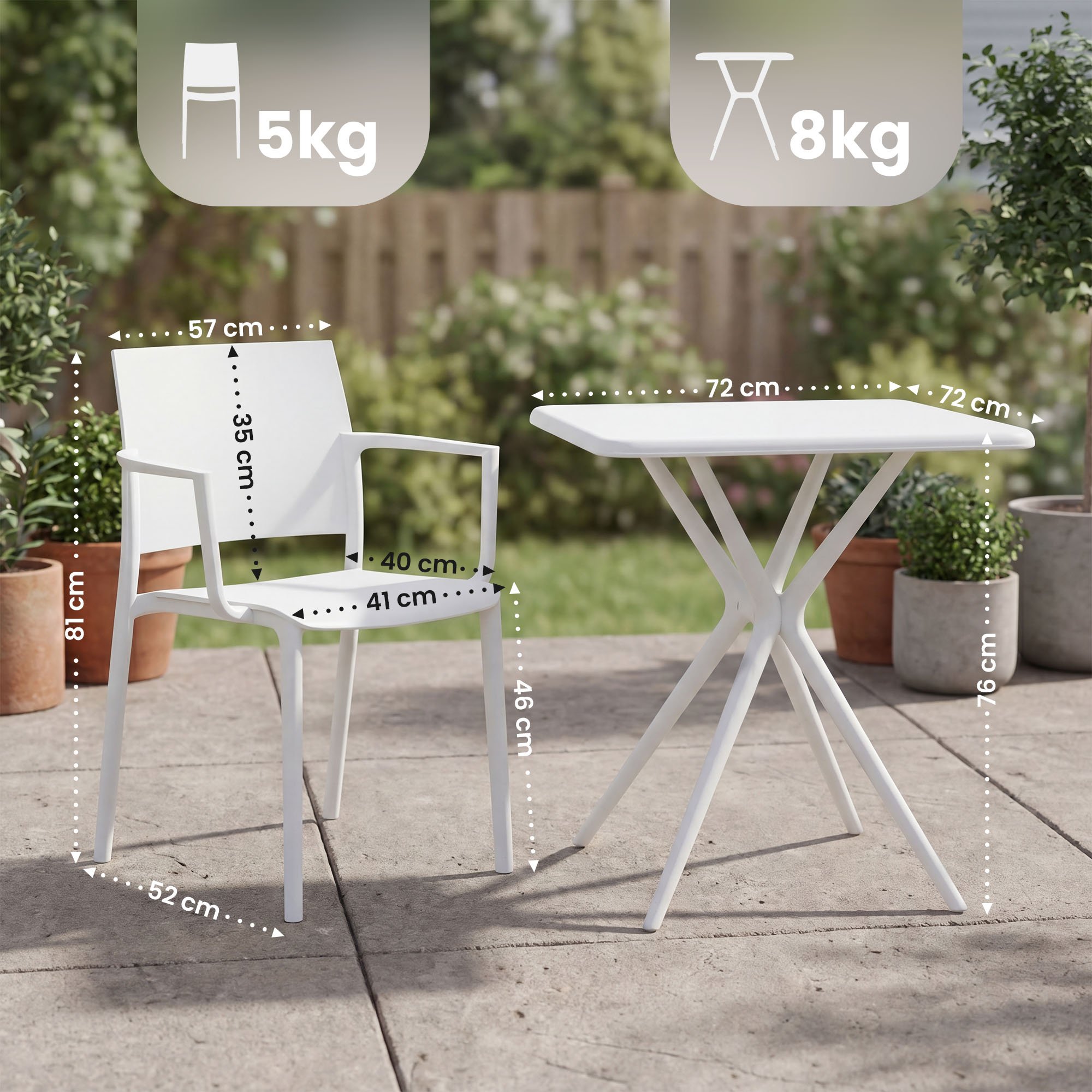 Gartenmöbel-Set Pula weiß