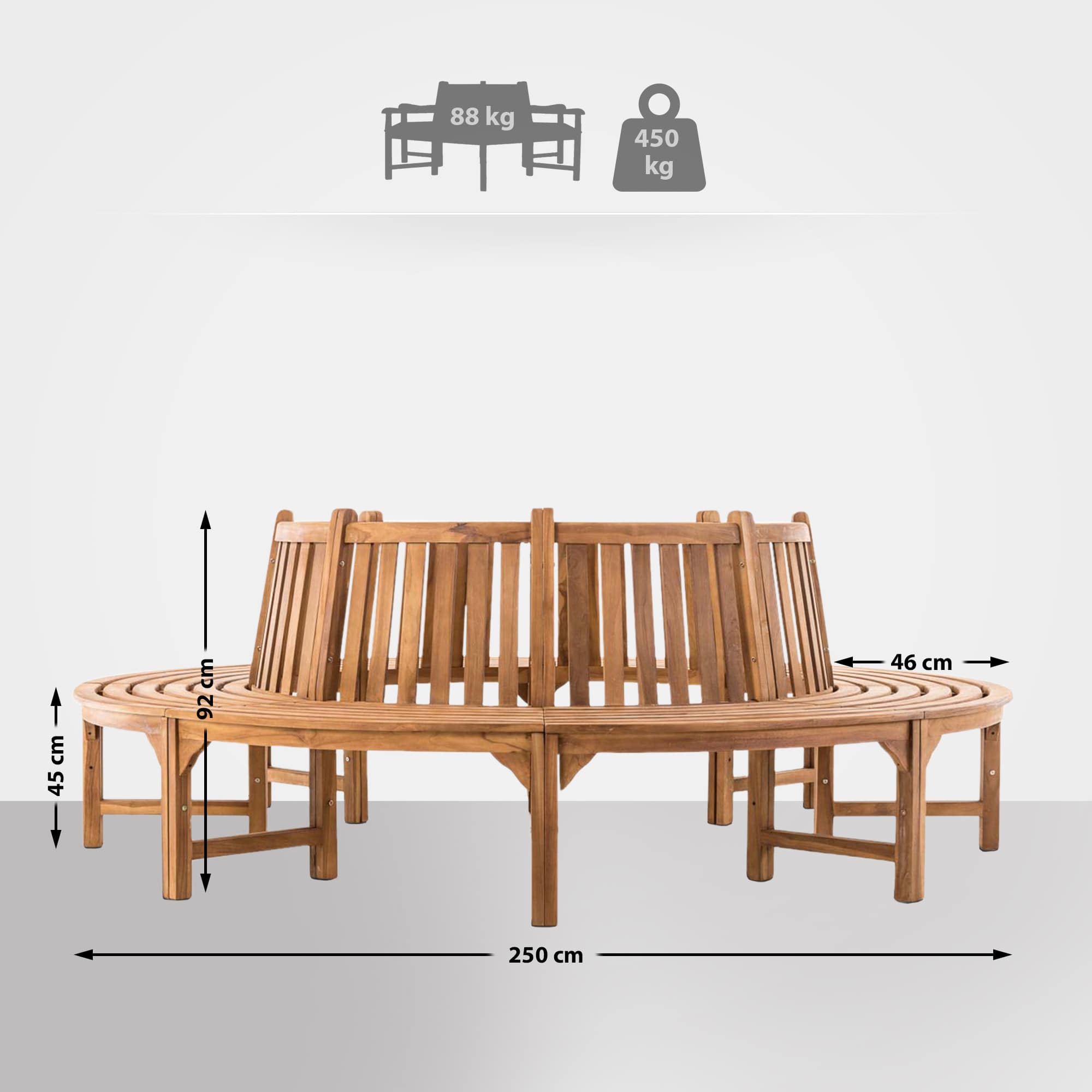 Baumbank Novum teak 250 cm