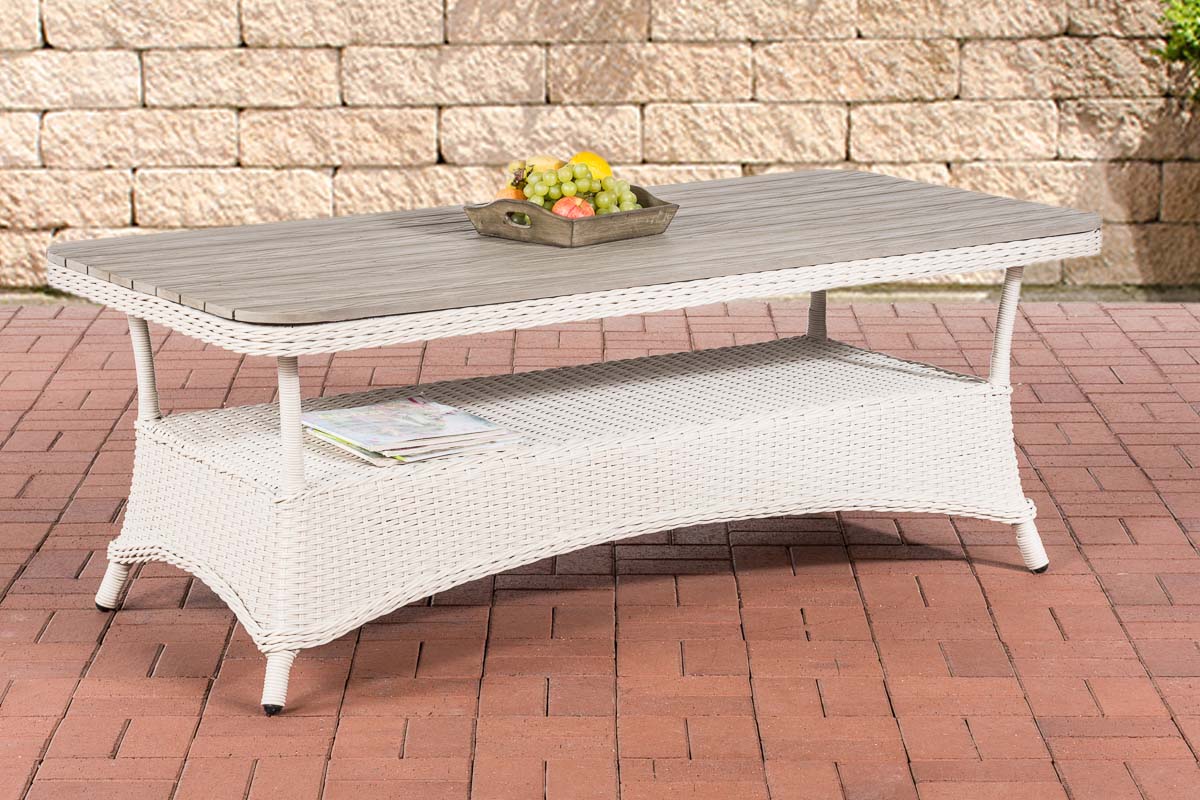 Polyrattan WPC-Tisch Pandora perlweiß 160x80 cm