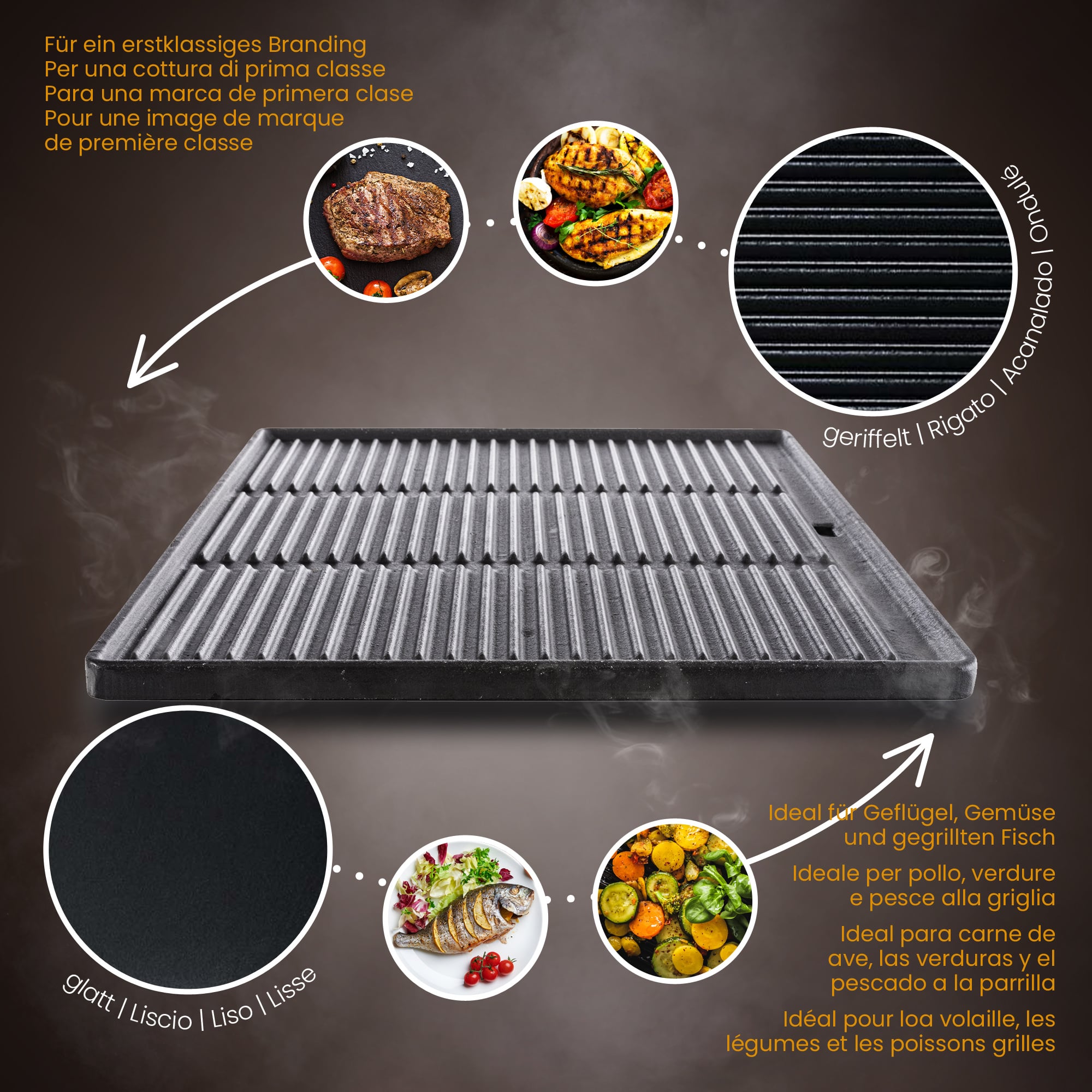 Grillplatte anthrazit 41,3x30,5 cm