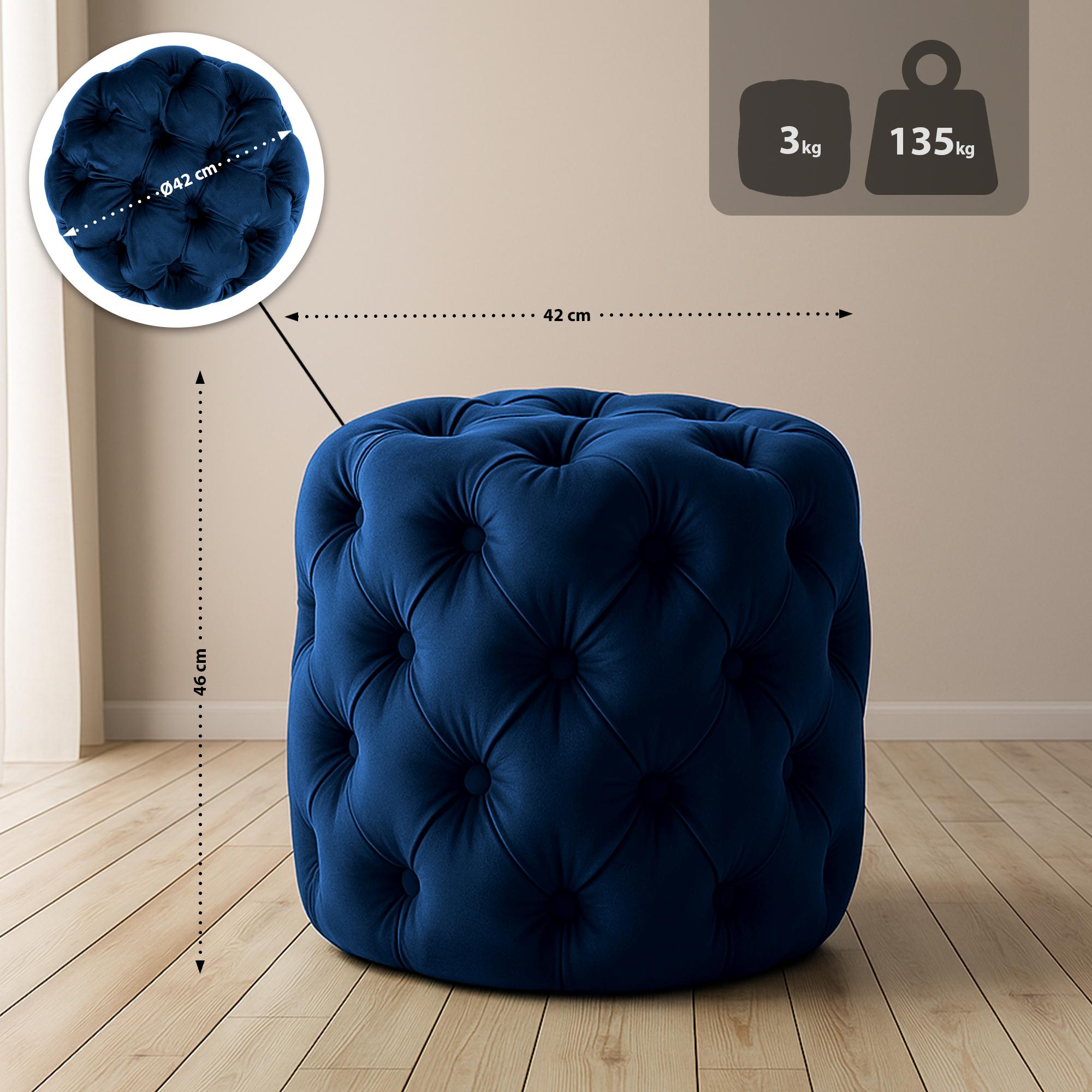 Sitzhocker Drancy Samt blau M