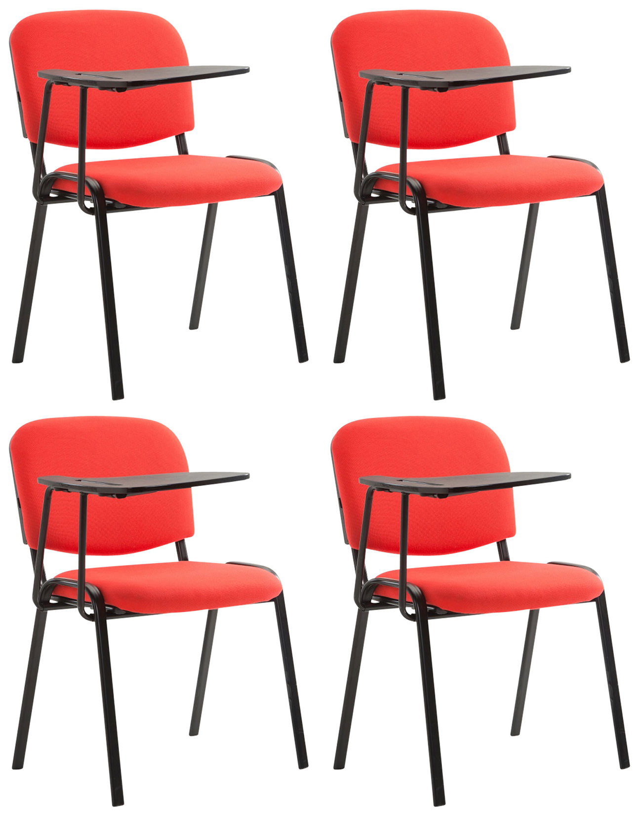 4er Set Stühle Ken mit Klapptisch Stoff rot