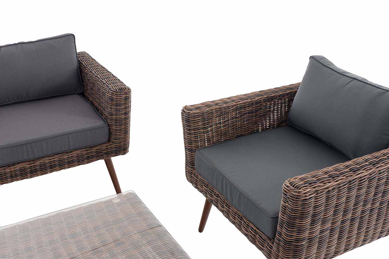 Loungeset Kiruna 5mm Braun-meliert eisengrau 40 cm (Dunkelbraun)