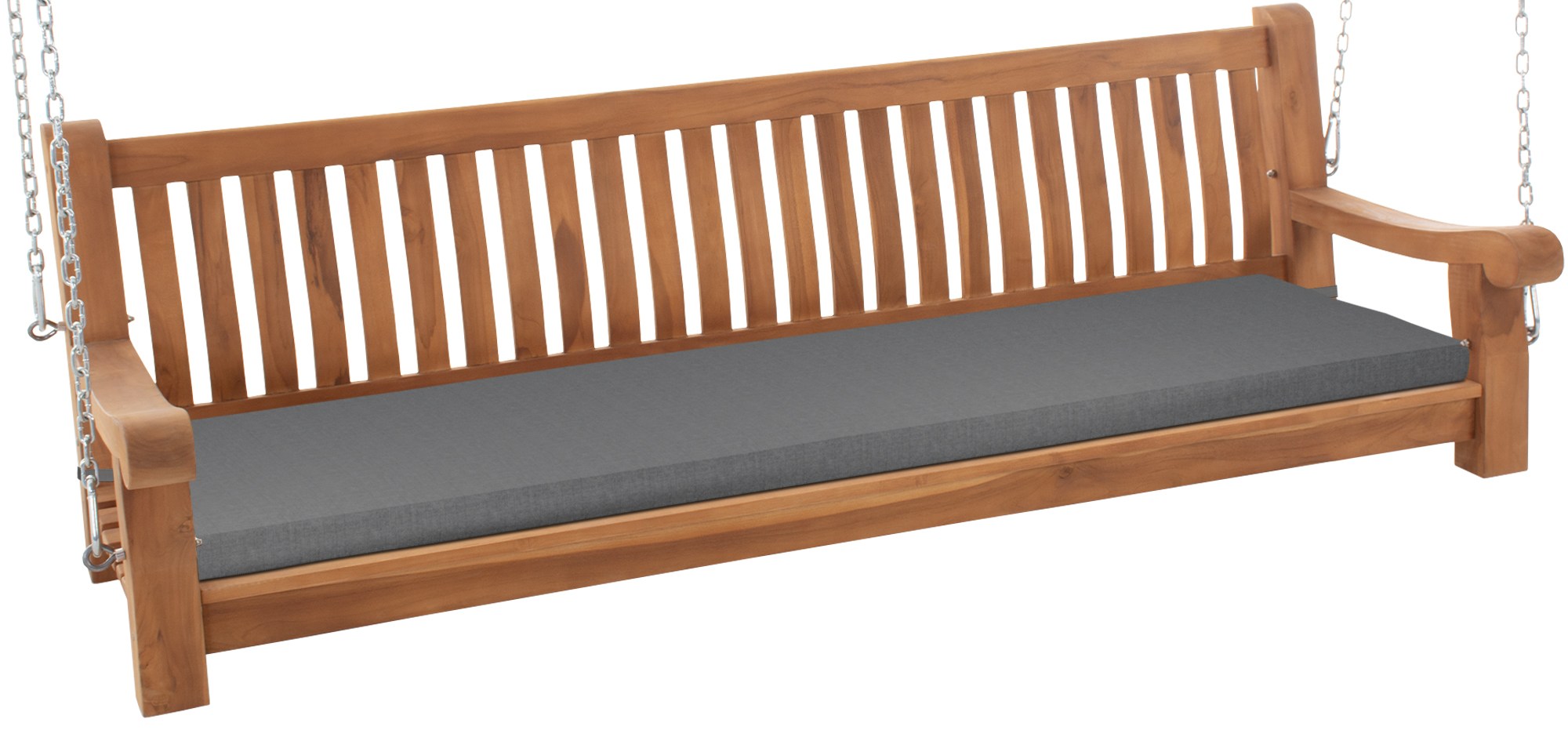 Schaukelbank wetterfest Joyce mit Sitzkissen dunkelgrau 186x48x8 cm