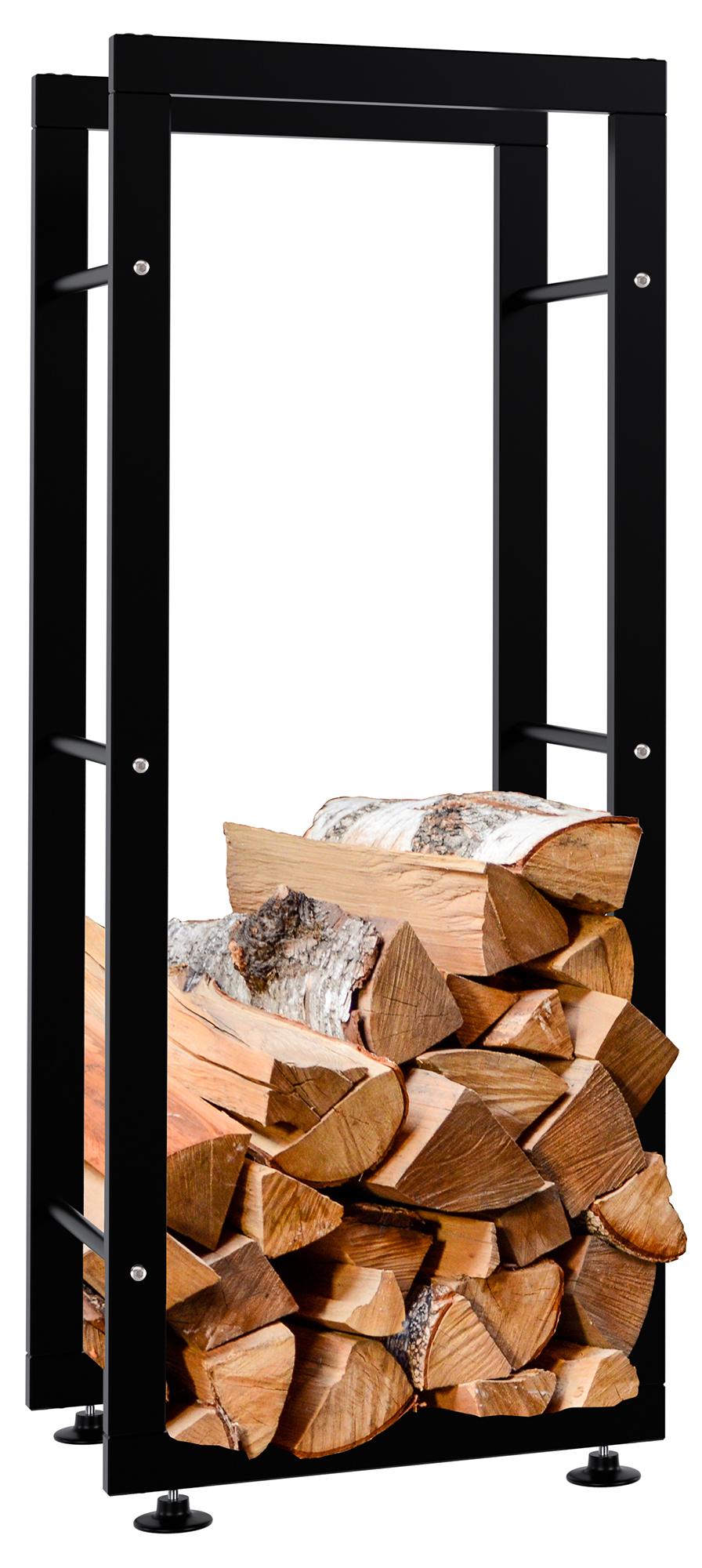 Kaminholzständer Keri V2 schwarz 25x40x100 cm