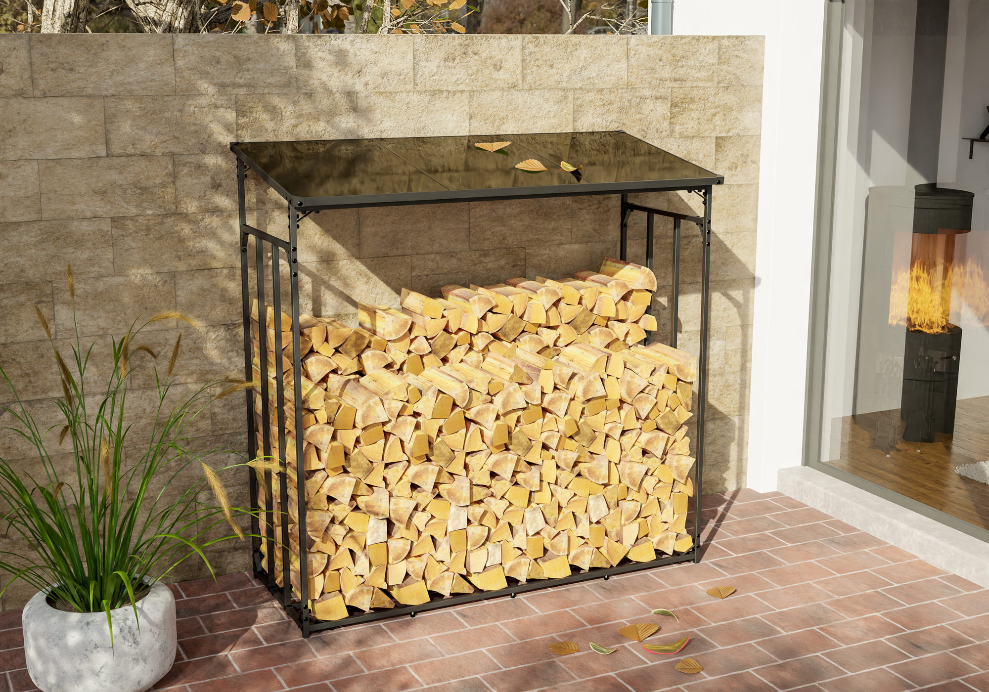 Kaminholzunterstand Ruston Aluminium XL