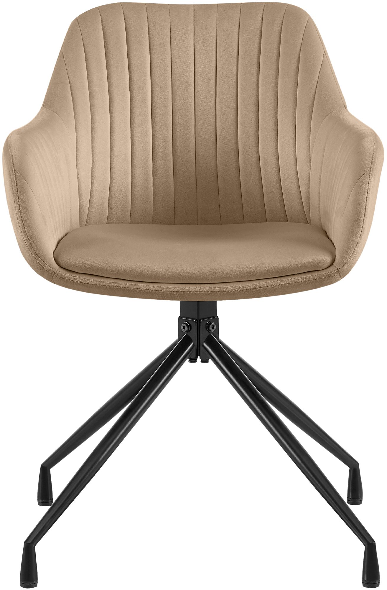 2er Set Esszimmerstühle Welby taupe Samt