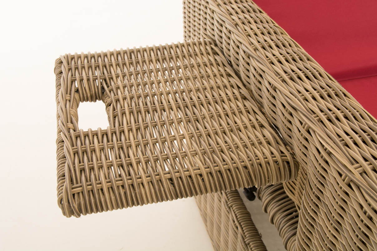 Polyrattan Sofa Ancona 5mm natura rubinrot
