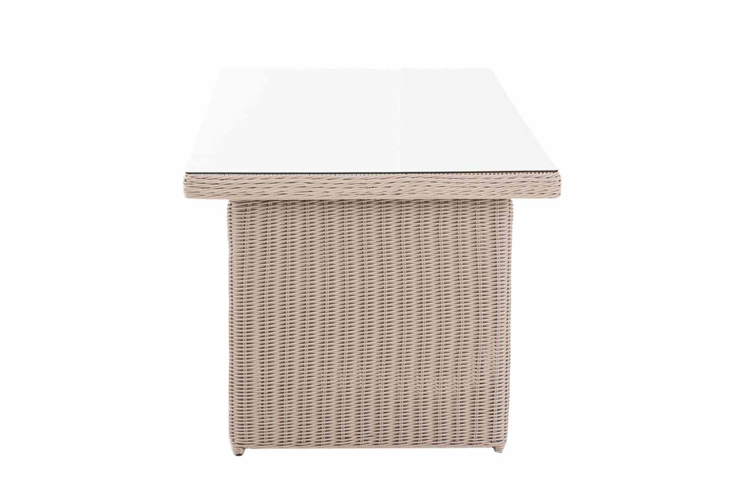 Polyrattan Tisch Fontana XL 200 x 90 cm perlweiß