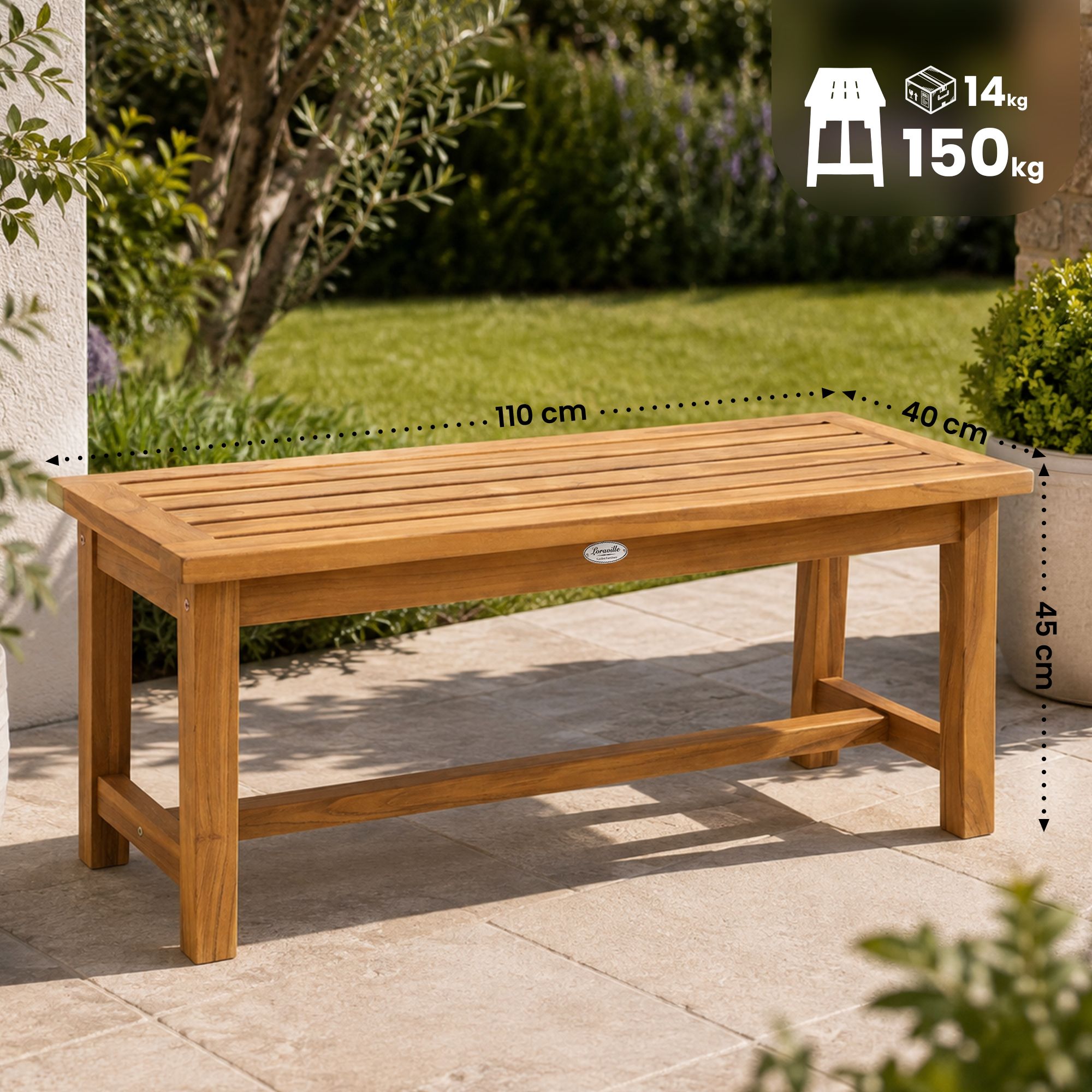 Teakbank Broome 110 cm