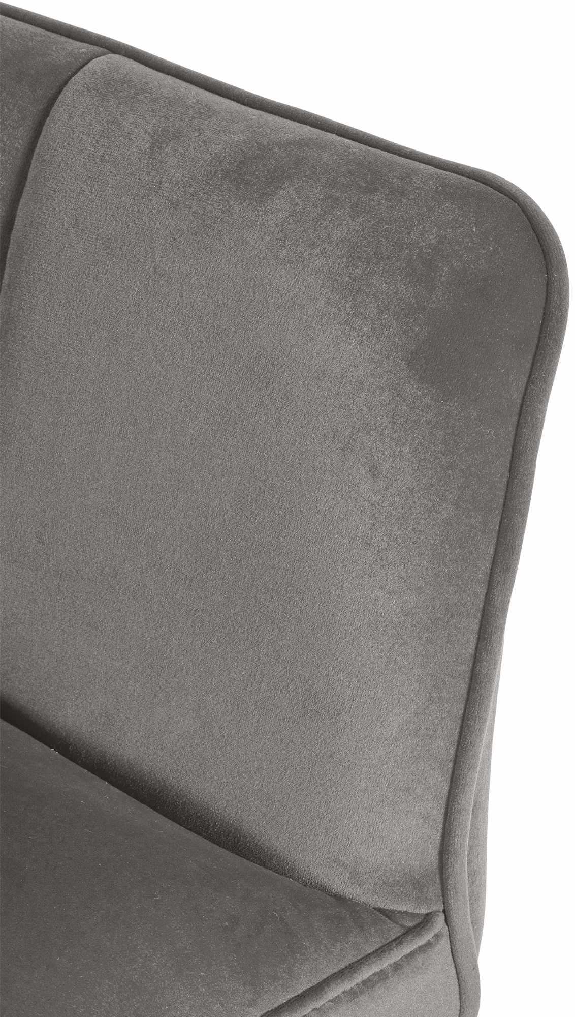Barhocker Damaso Samt-Bezug mit Vierfußgestell grau schwarz