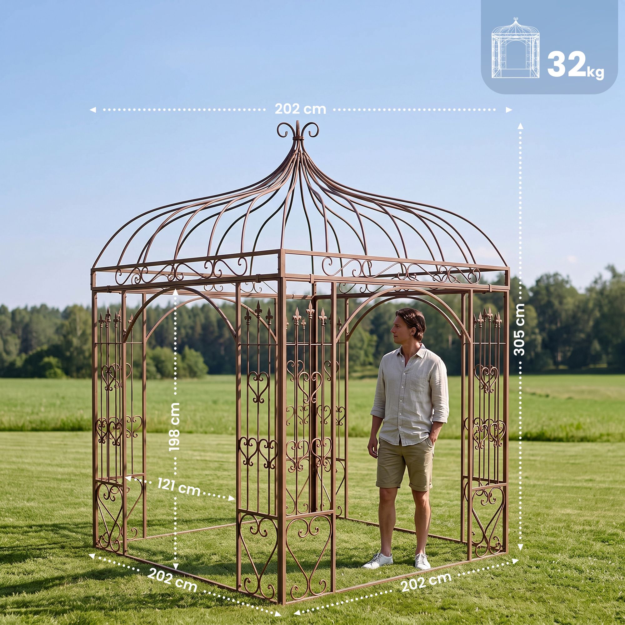 Rosenpavillon Manja antik braun