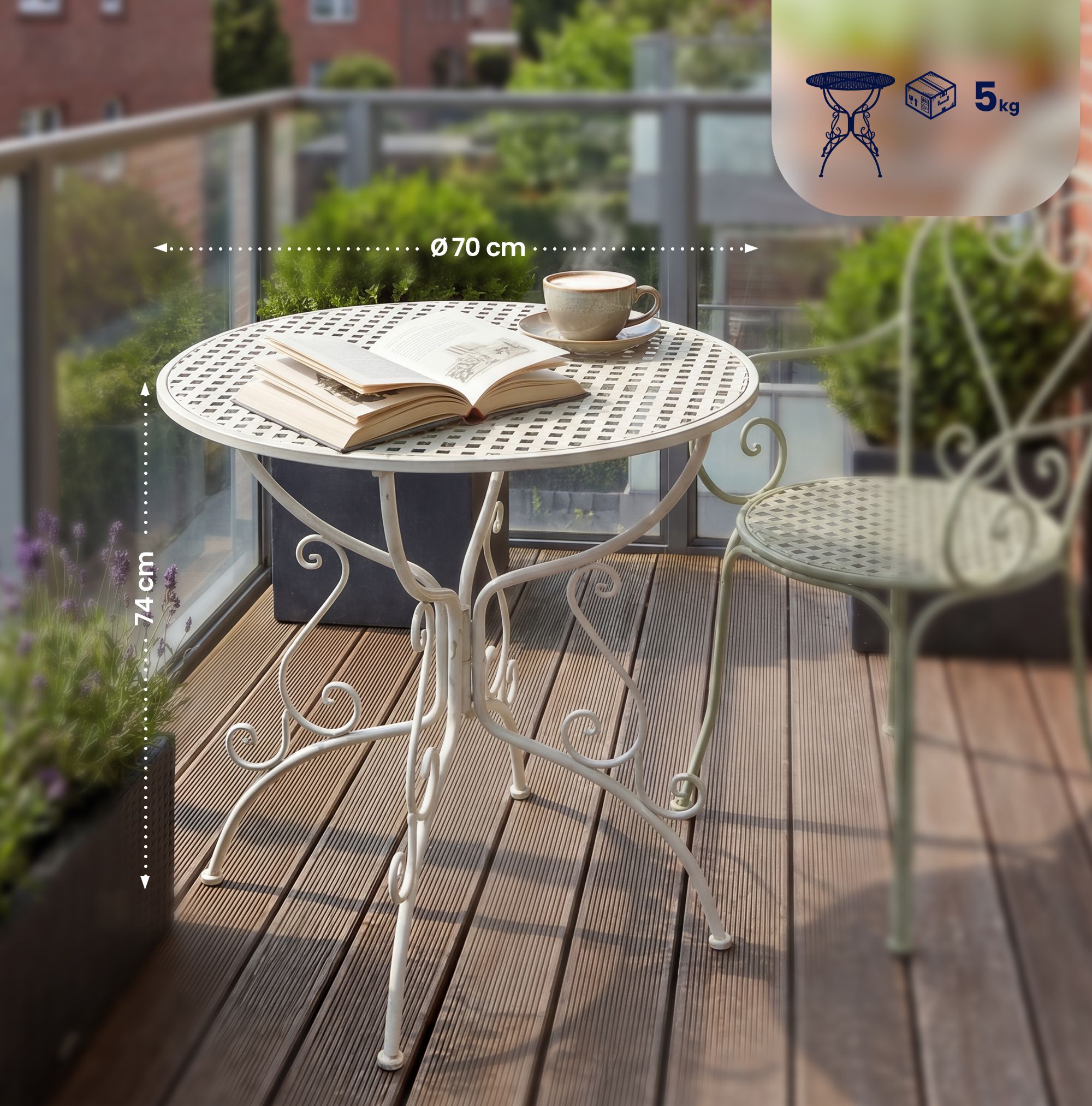 Gartentisch Amanda 70 cm