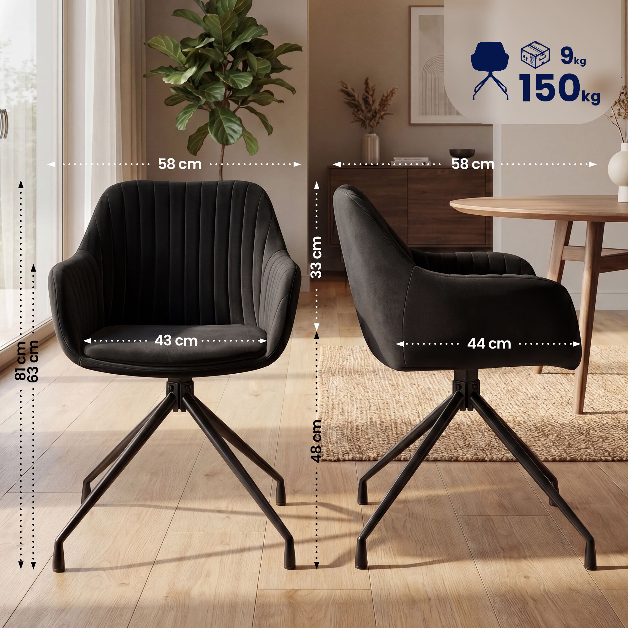 2er Set Esszimmerstühle Novanis