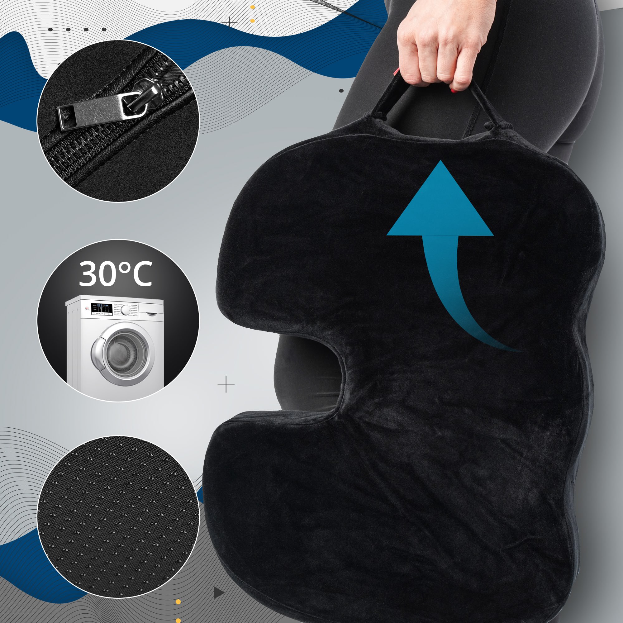 Ergonomisches Sitzkissen schwarz