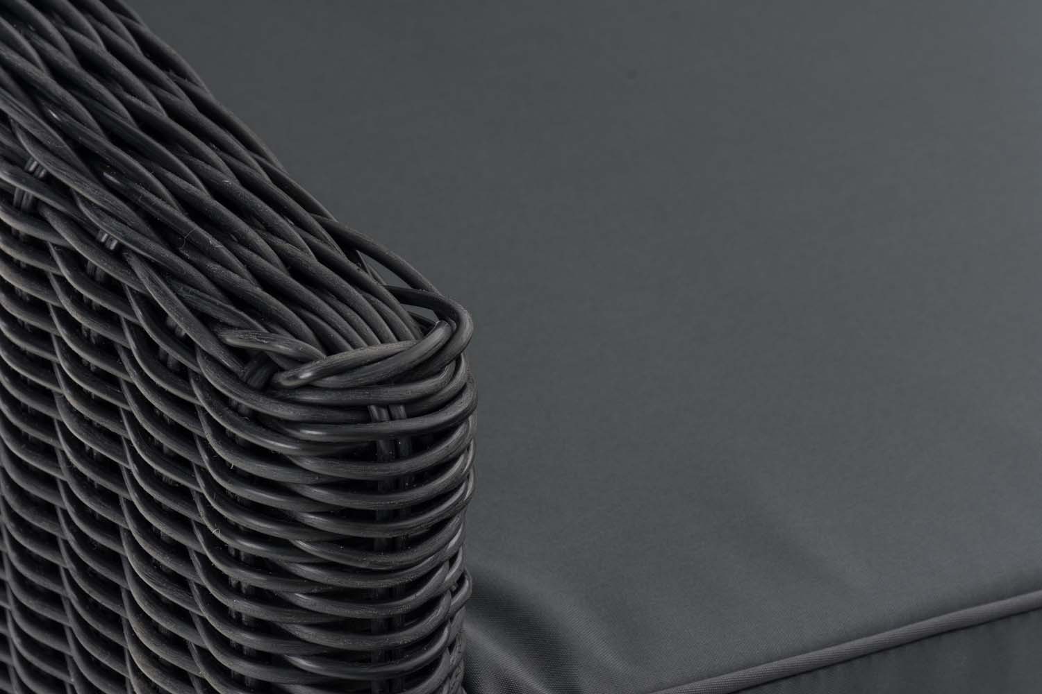 Polyrattan Gartengarnitur Sierra 5 mm schwarz eisengrau